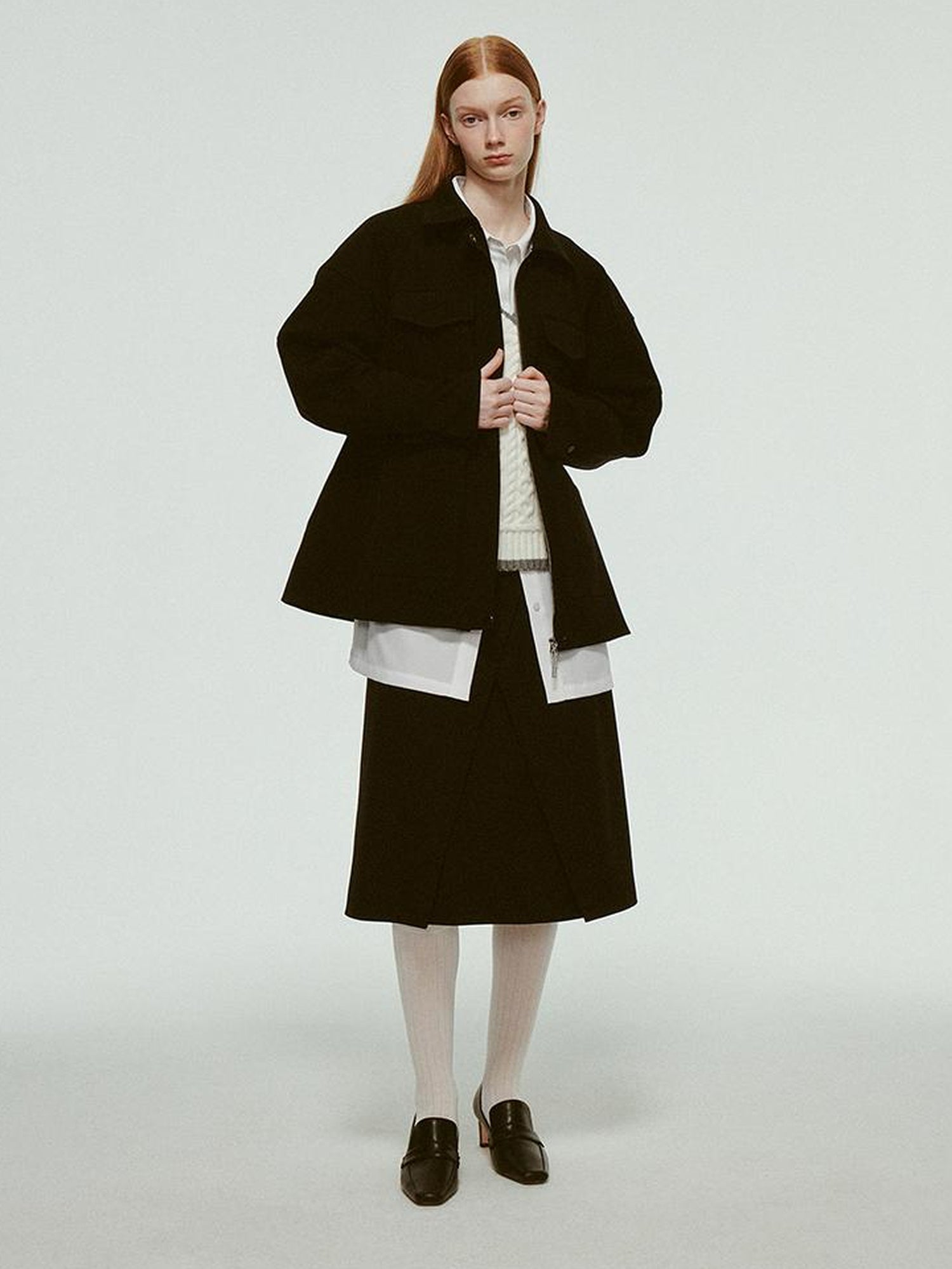 FUSSED Deconstructed Wool Blend Utility Jacket With 3D Paneling