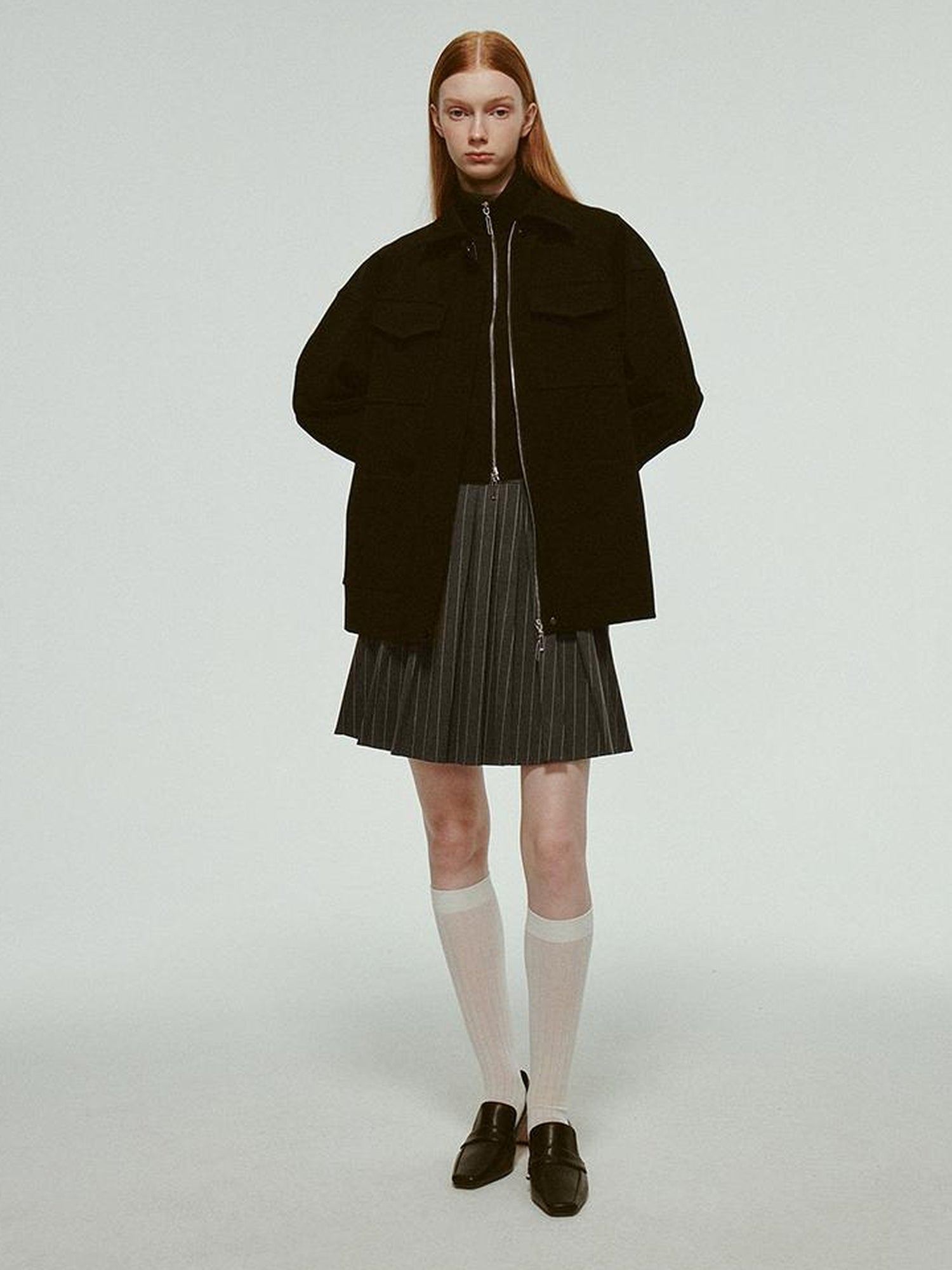 FUSSED Deconstructed Wool Blend Utility Jacket With 3D Paneling