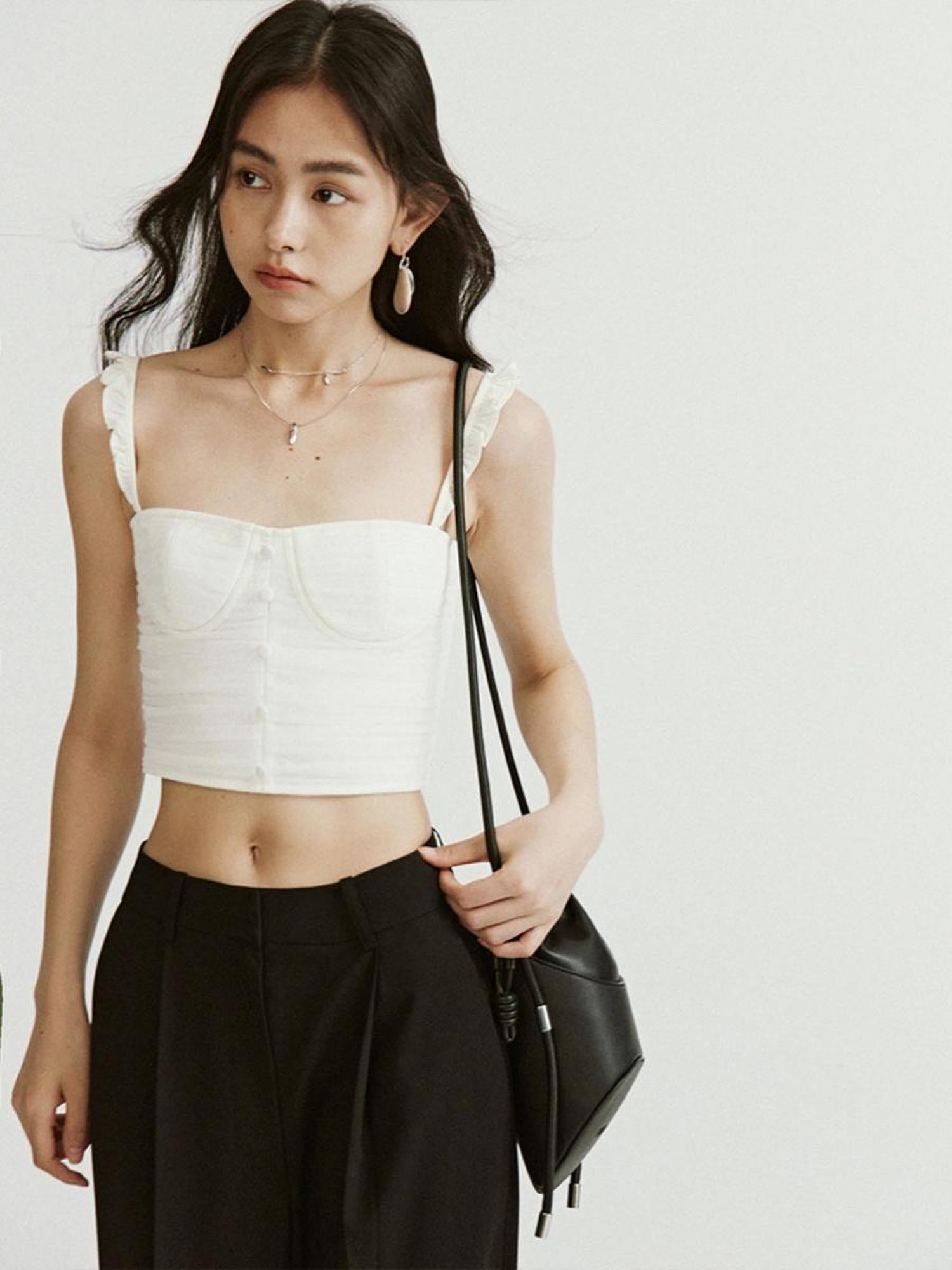 FUSSED Delicate Layered Ruffle Camisole Top