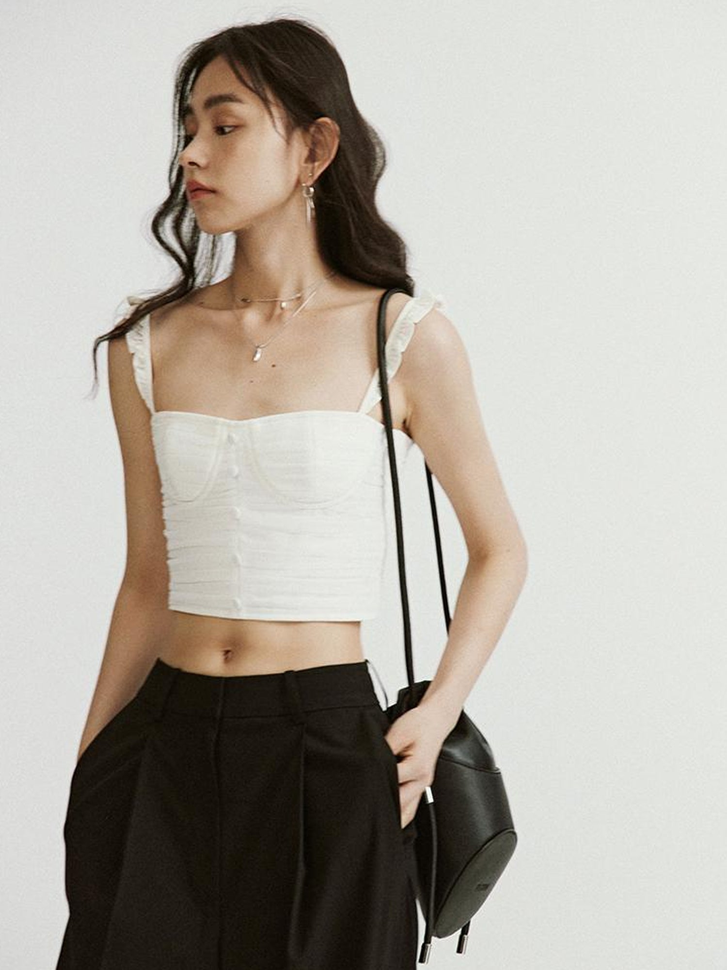 FUSSED Delicate Layered Ruffle Camisole Top