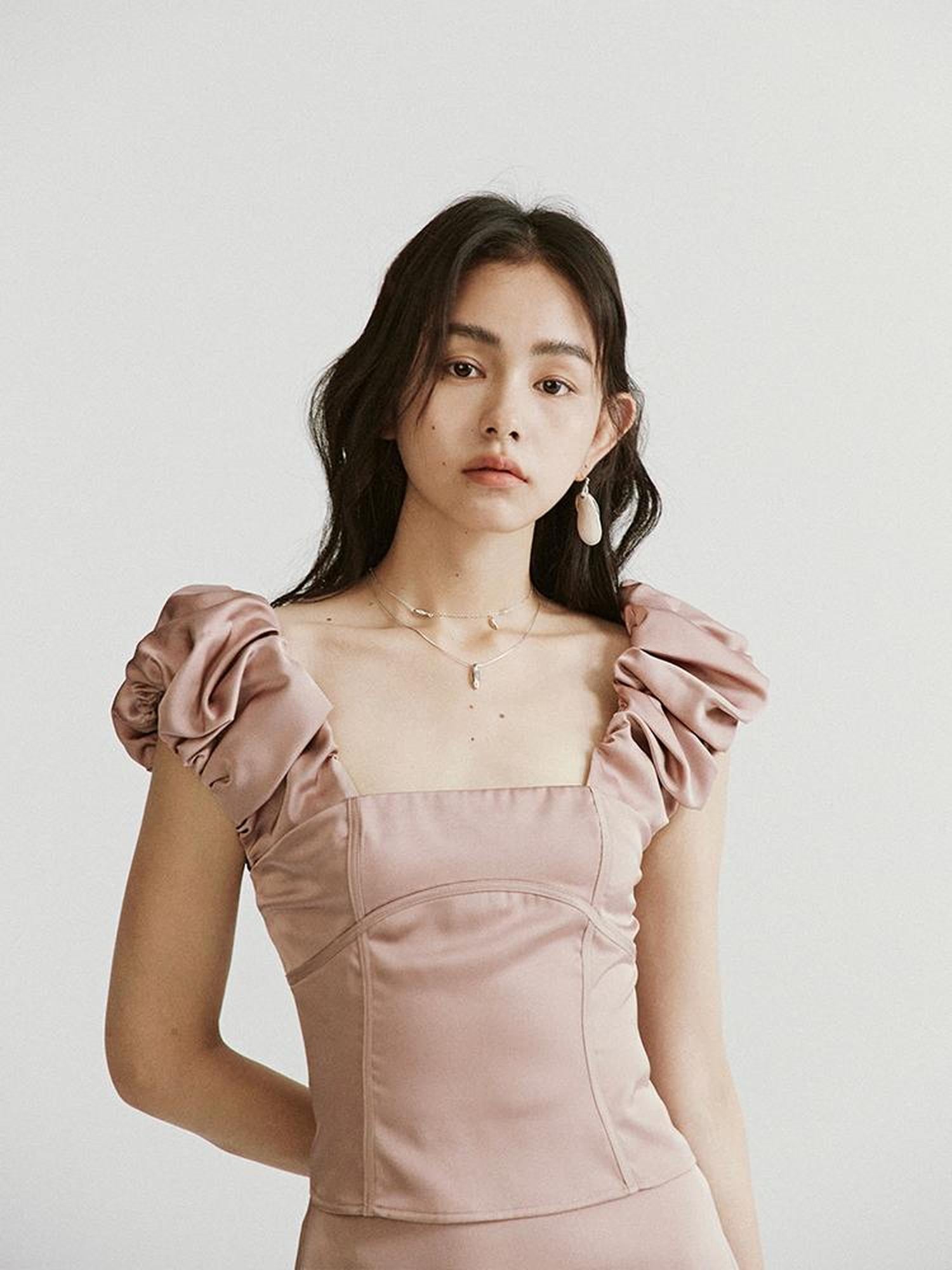 FUSSED Dried Rose Pink Bubble Cloud Patchwork Set