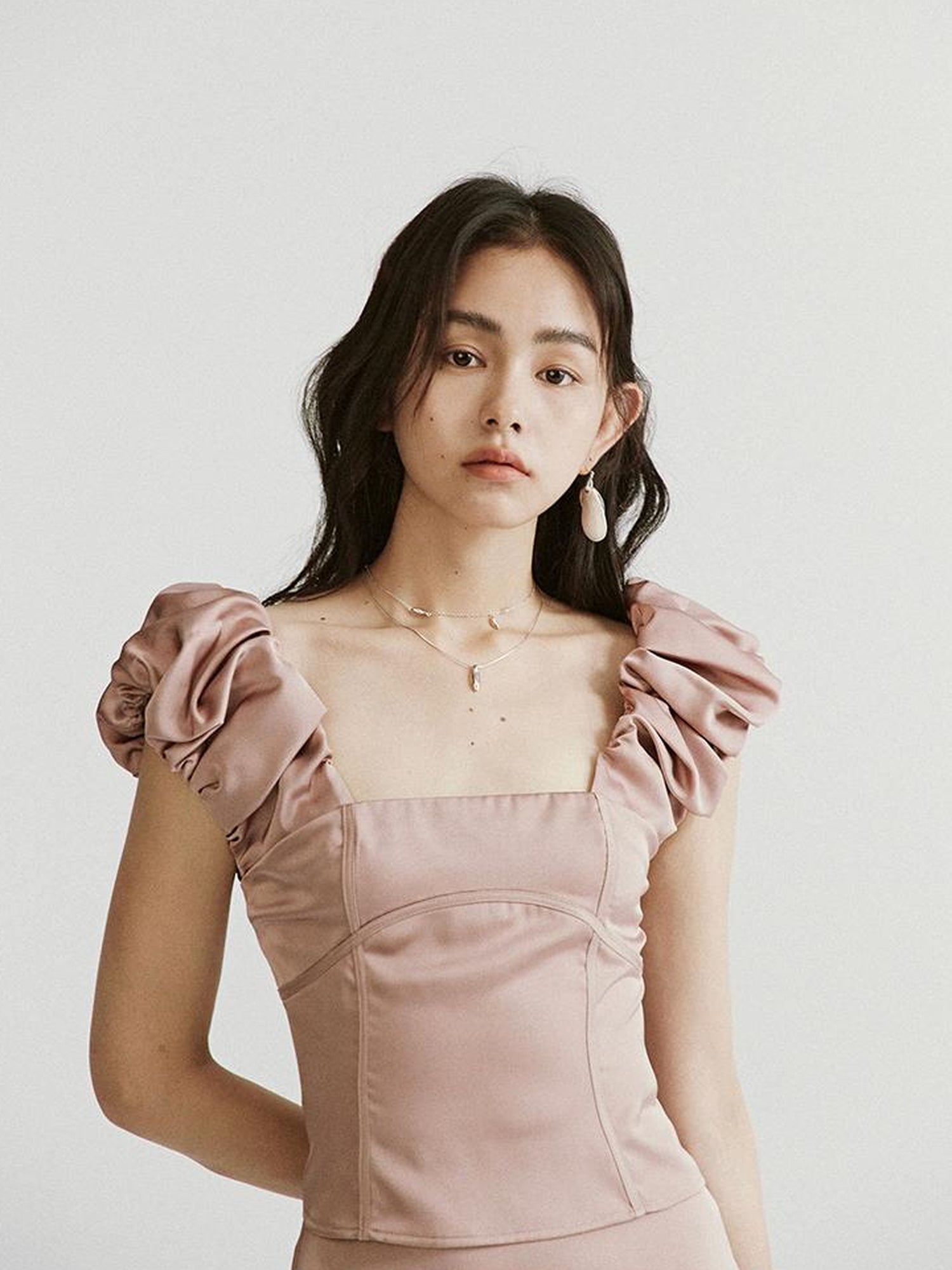 FUSSED Dried Rose Pink Bubble Cloud Patchwork Set