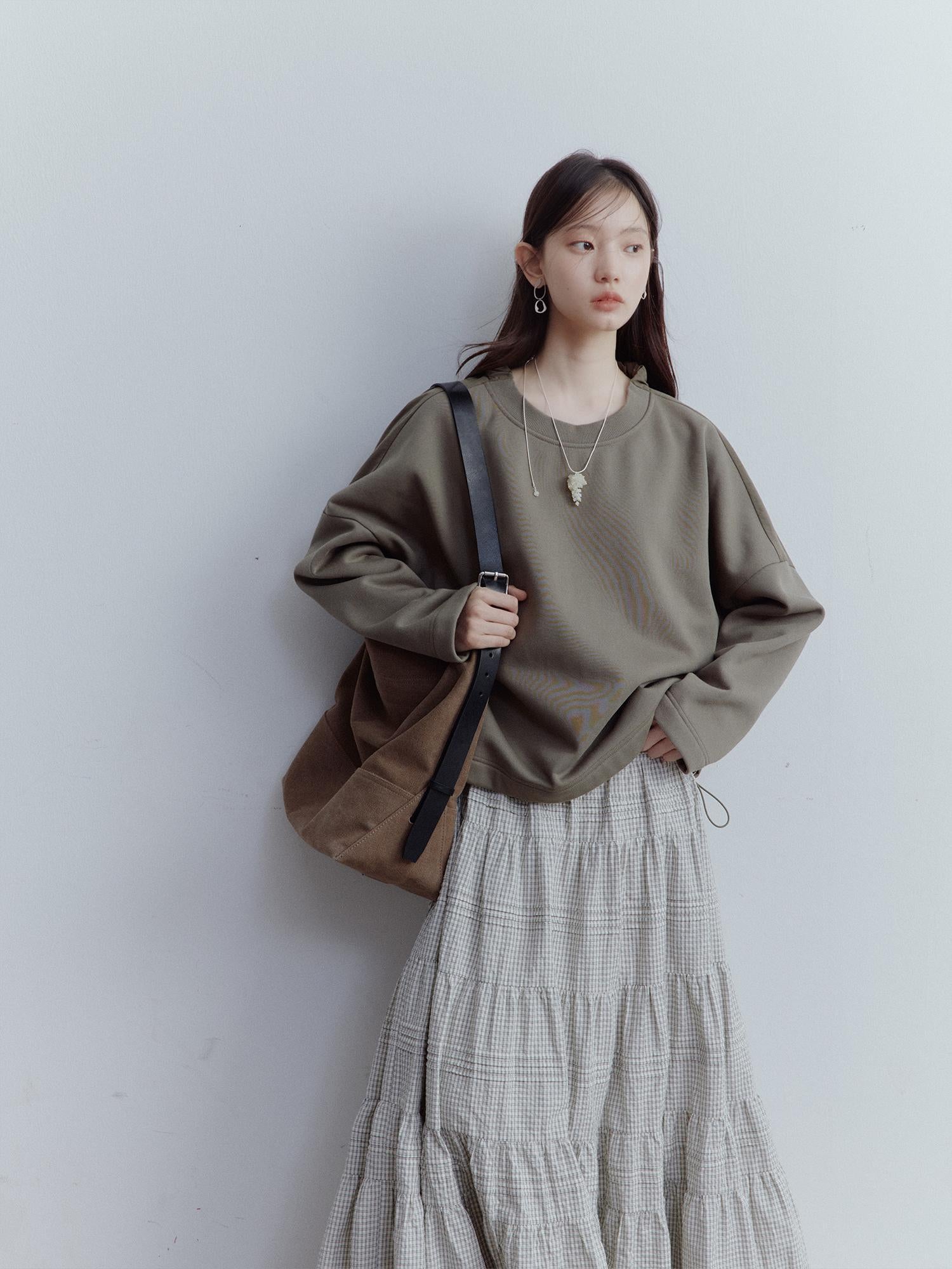 FUSSED Dual Persona Reversible V-neck Crewneck Pullover