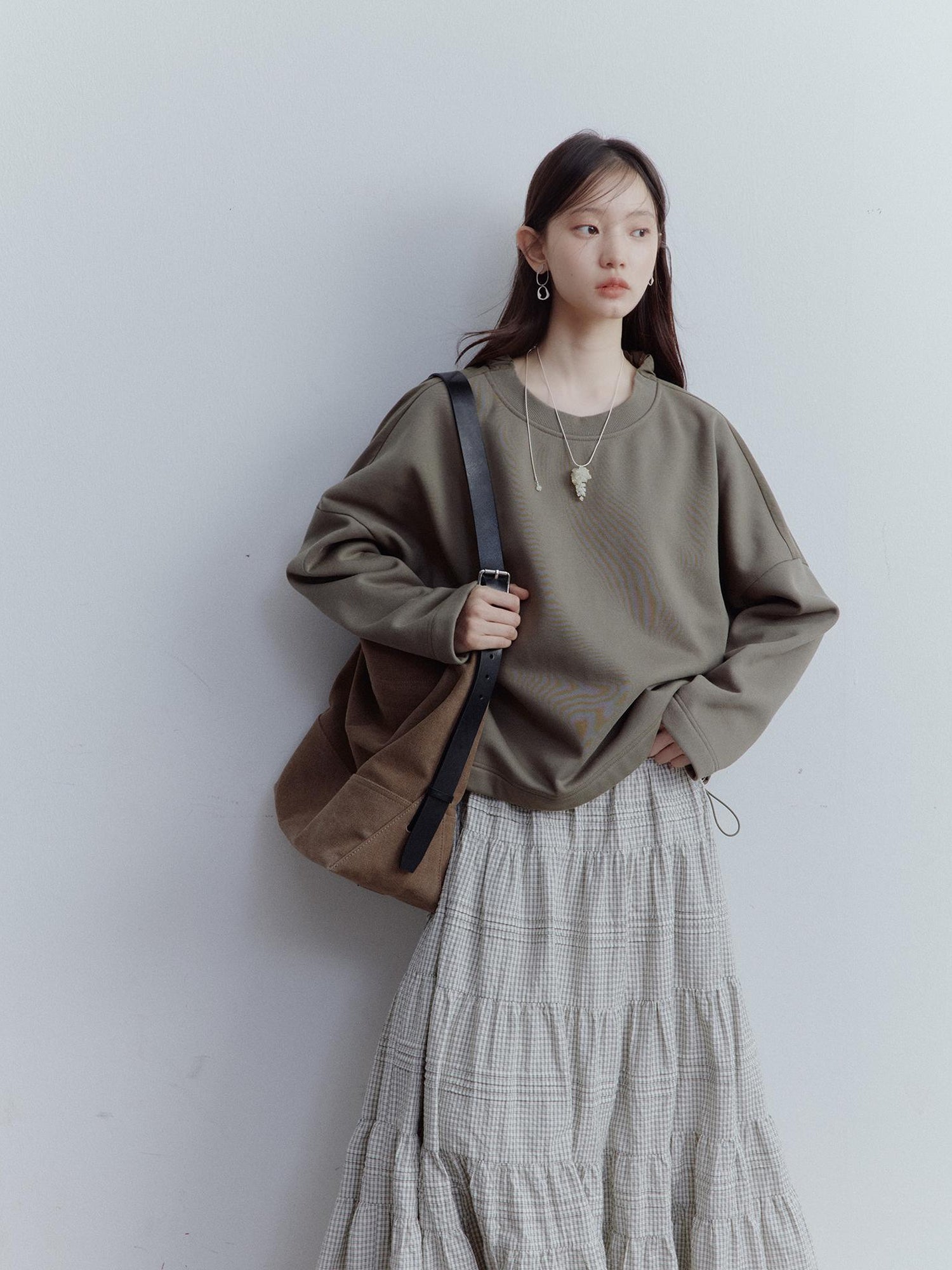 FUSSED Dual Persona Reversible V-neck Crewneck Pullover
