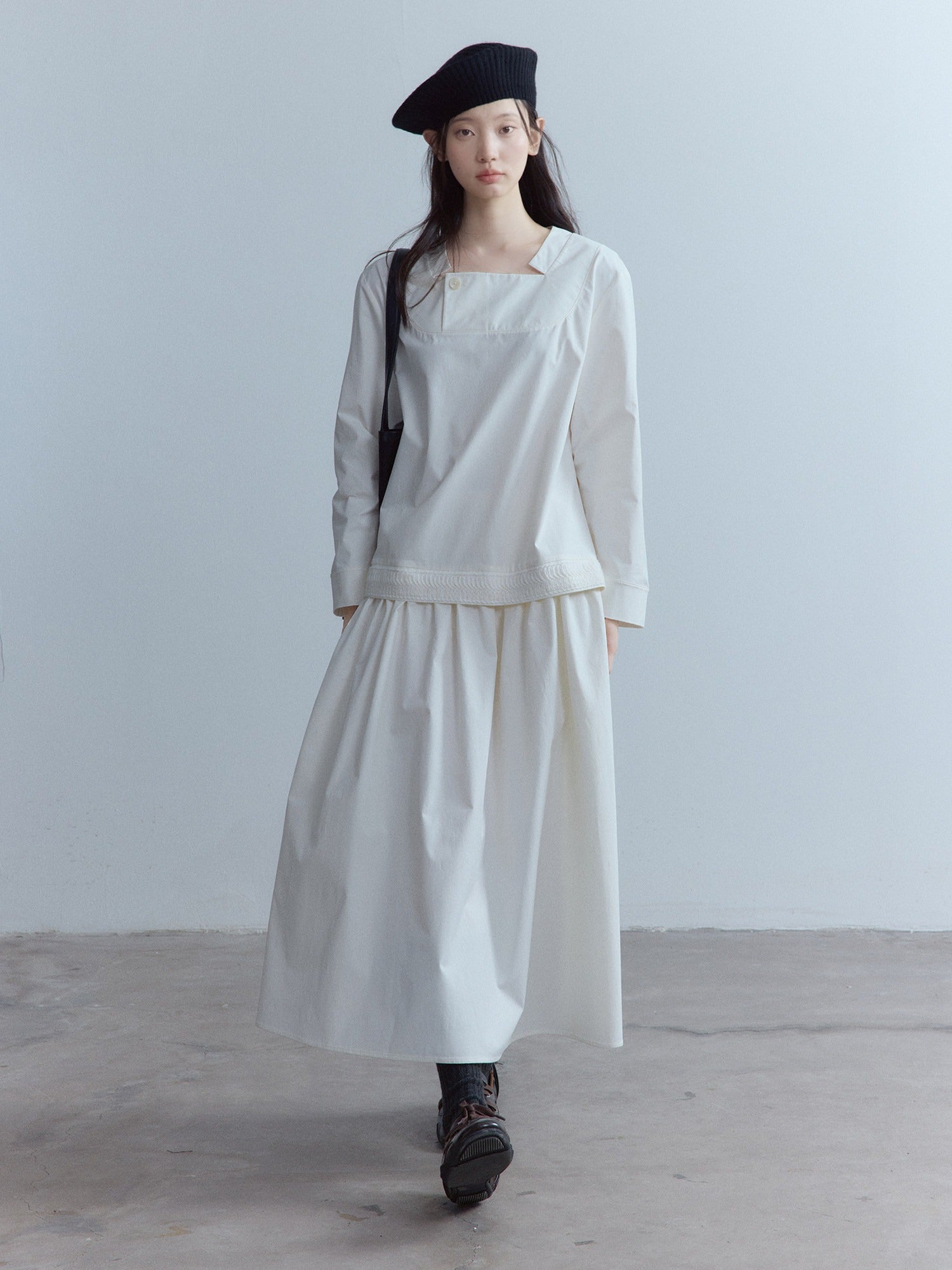 FUSSED_Elegant_Asymmetrical_A_Line_Loose_Long_Sleeve_Mock_Two_Piece_Maxi_Dresses_MISSTT
