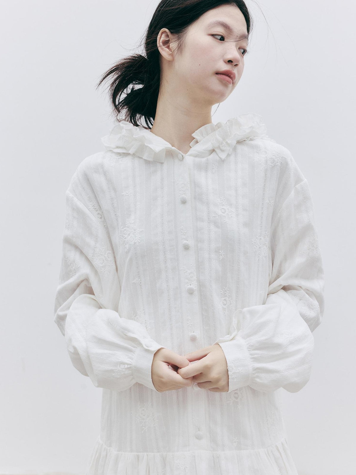 FUSSED Embroidered Hooded Cotton Women&