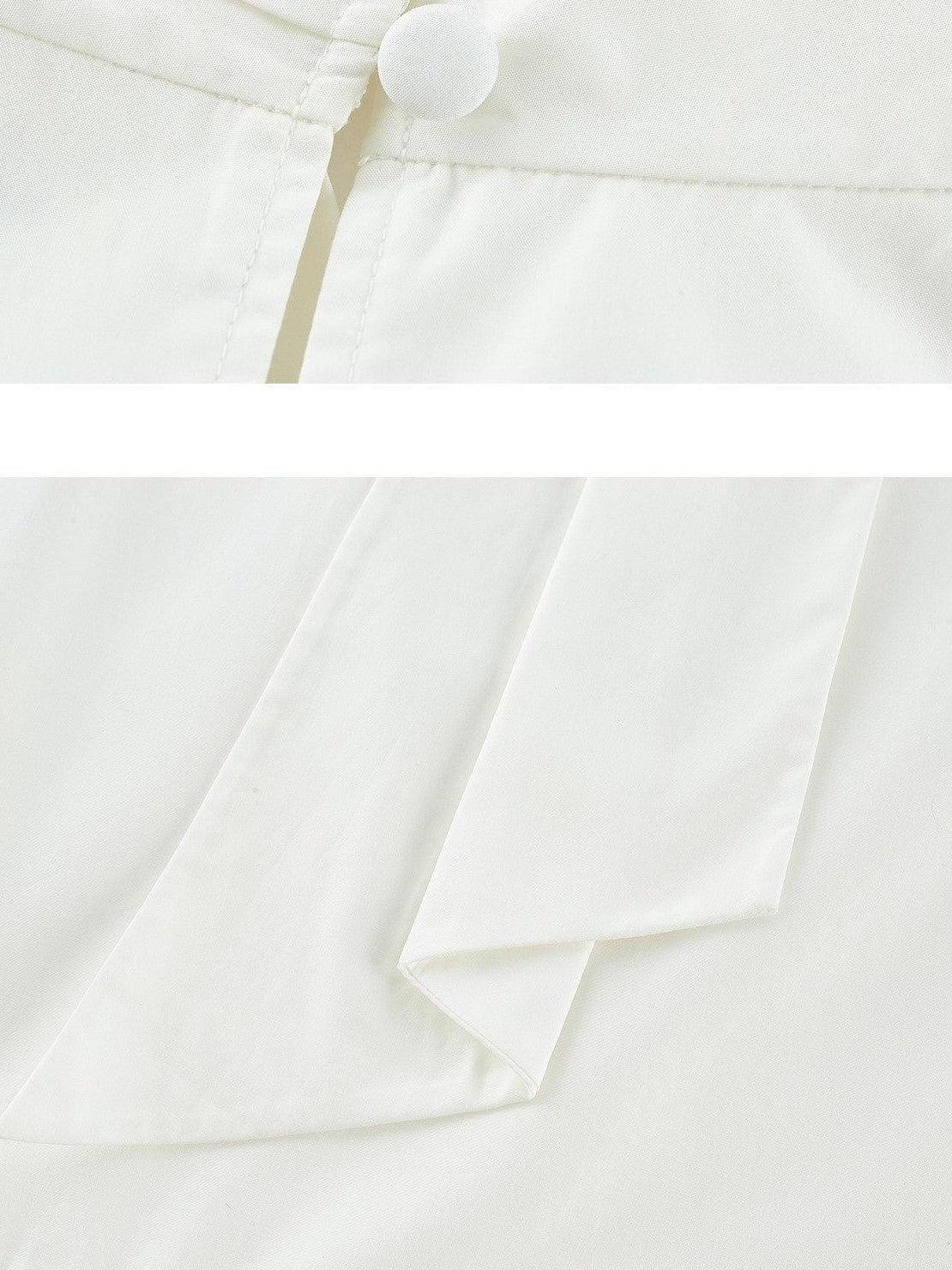 FUSSED Envelope White Scarf Collar Ruching Women&