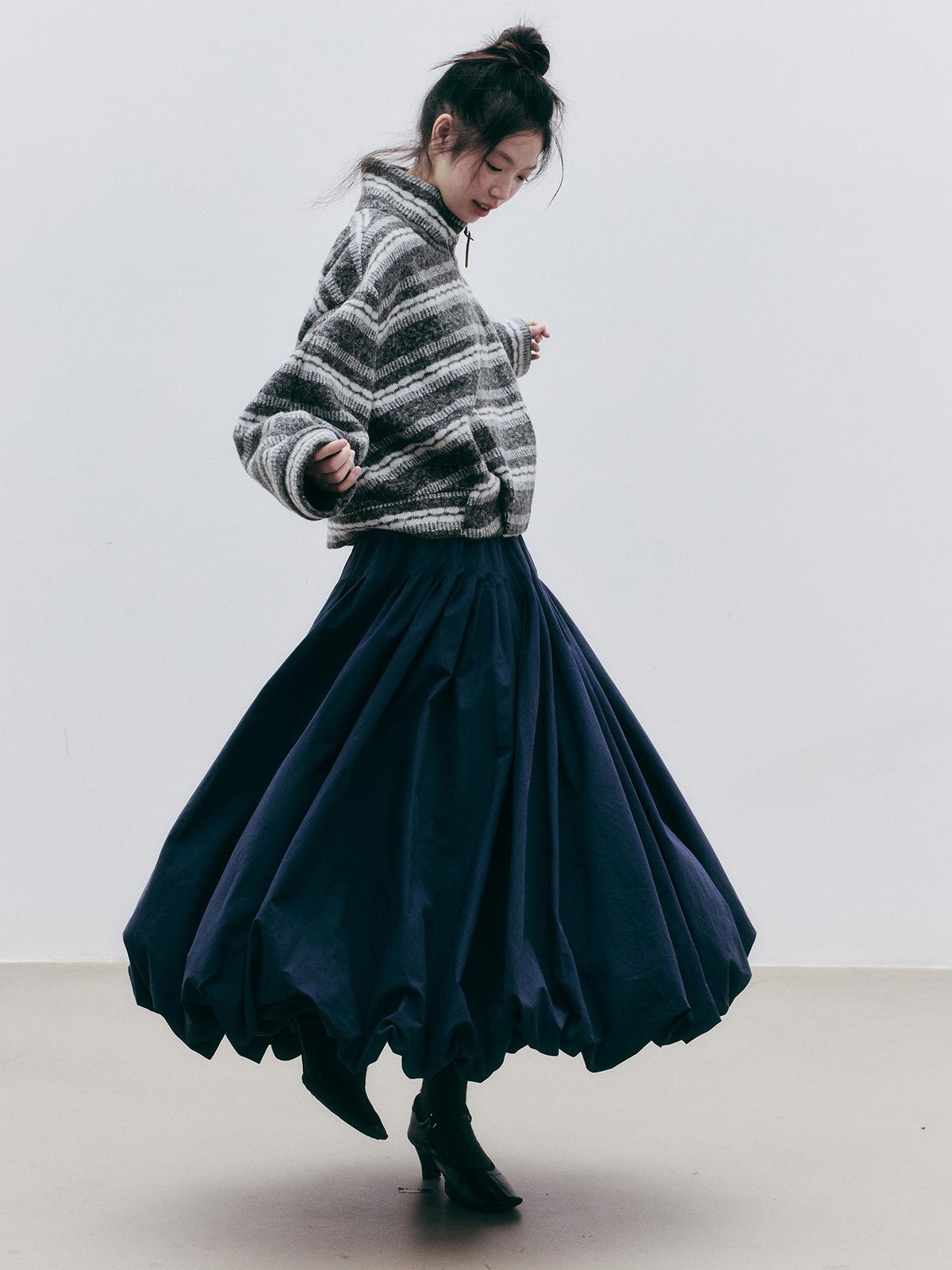 FUSSED Fair Isle Striped Wool Blend Women&