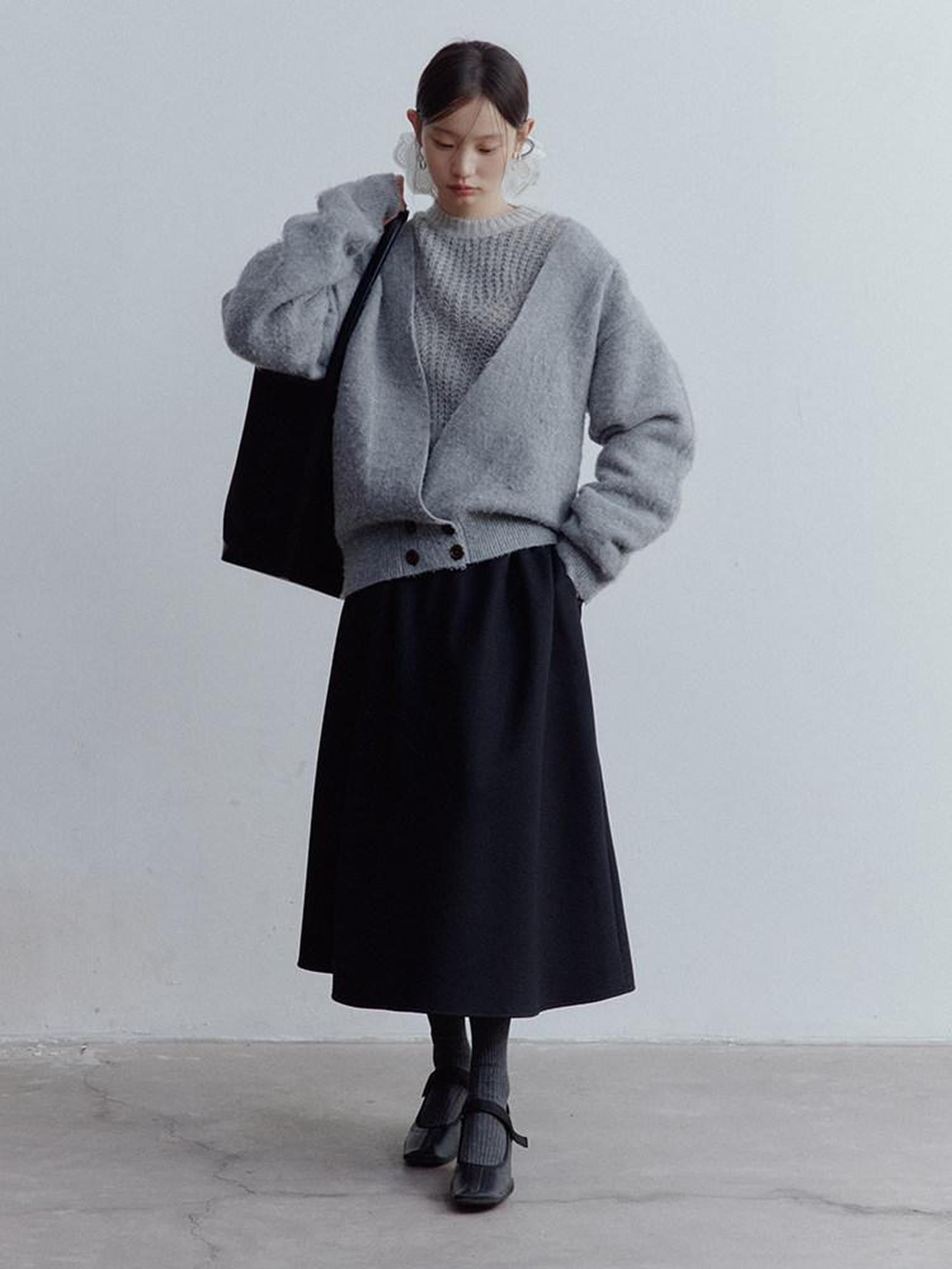 FUSSED Fluffy V-neck Buttoned Oversized Women&
