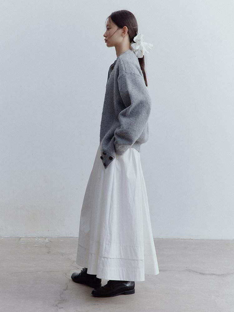 FUSSED Fluffy V-neck Buttoned Oversized Women&