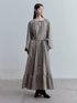 Fog Forest Linen Blend Maxi Dress with Detailing