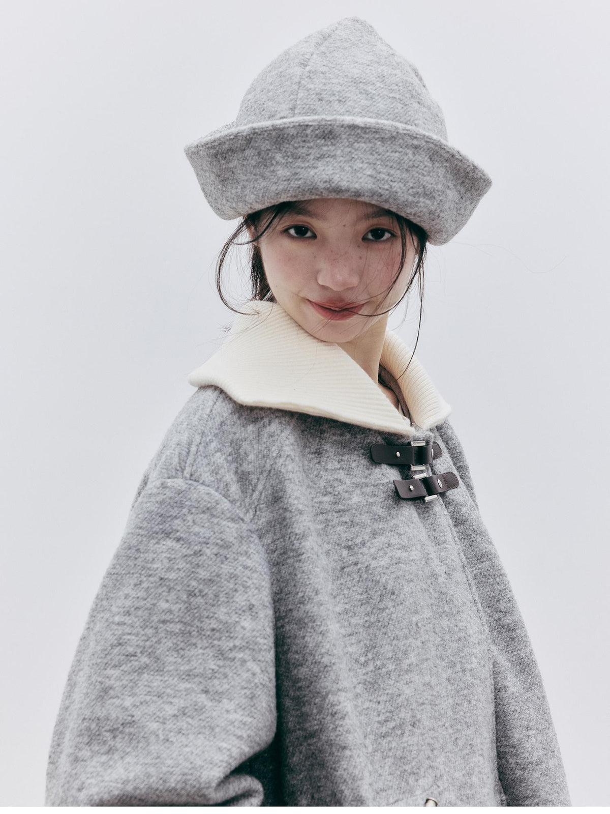 FUSSED Folded Rolled Brim Solid Wool Women&