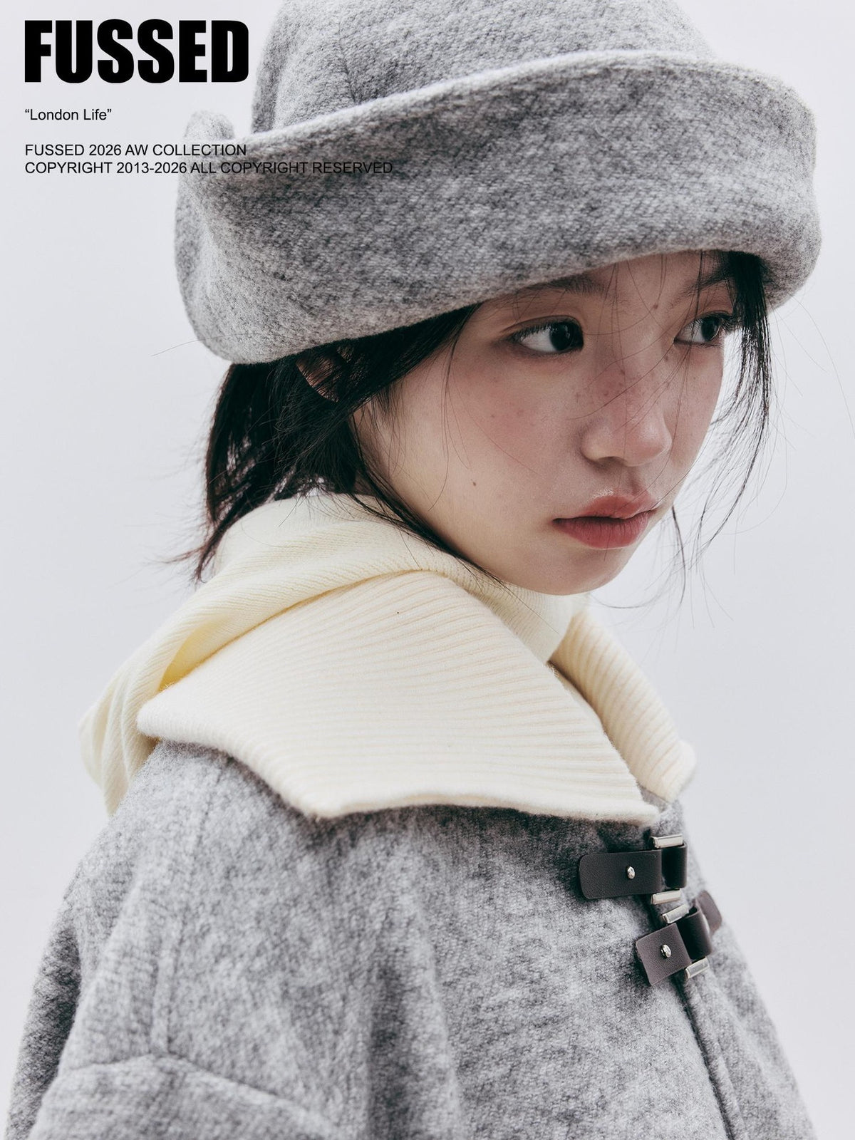 FUSSED Folded Rolled Brim Solid Wool Women&