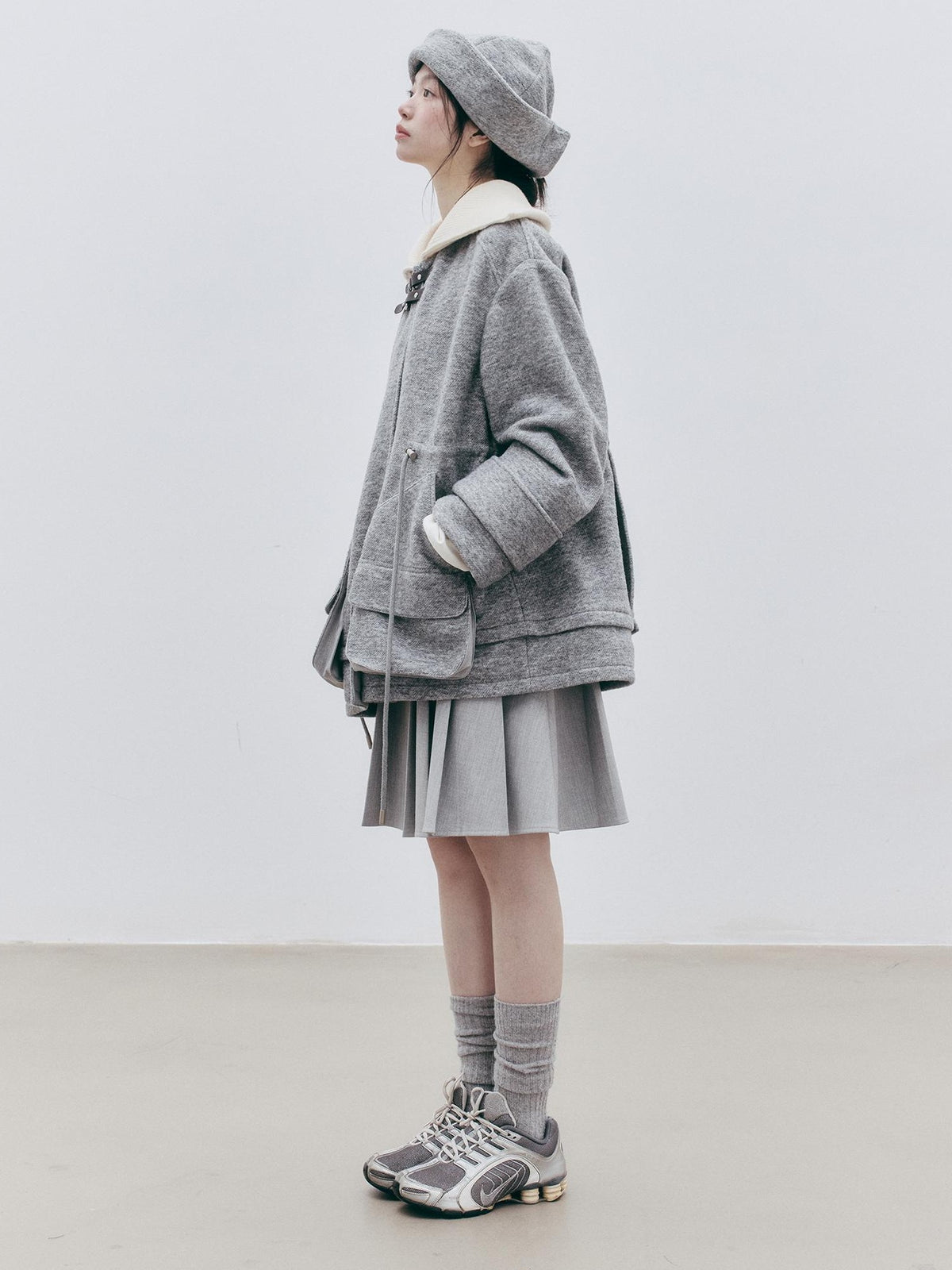 FUSSED Folded Rolled Brim Solid Wool Women&