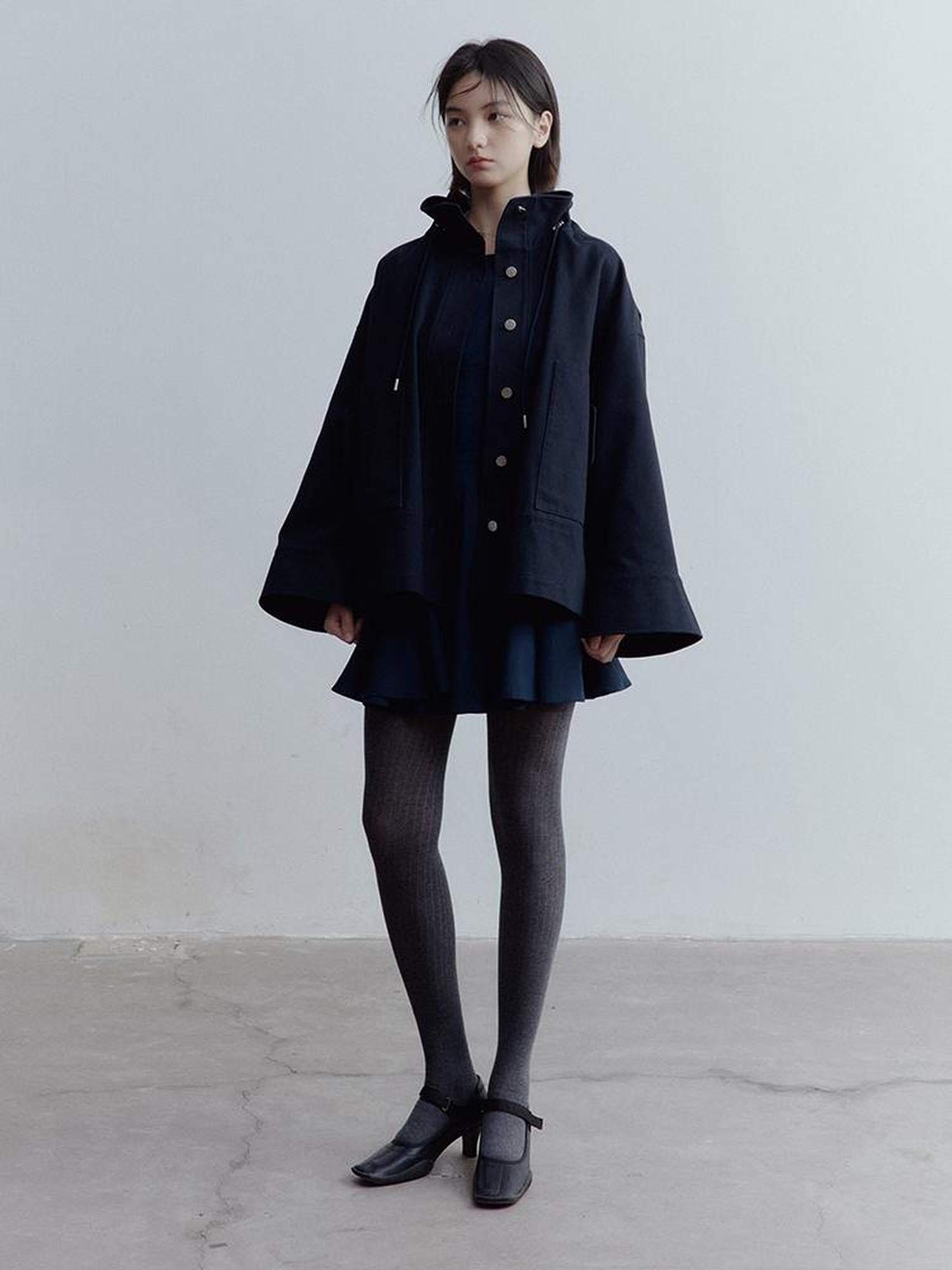 FUSSED Fussed Blues Prussian Blue Structured Oversized Denim Jacket