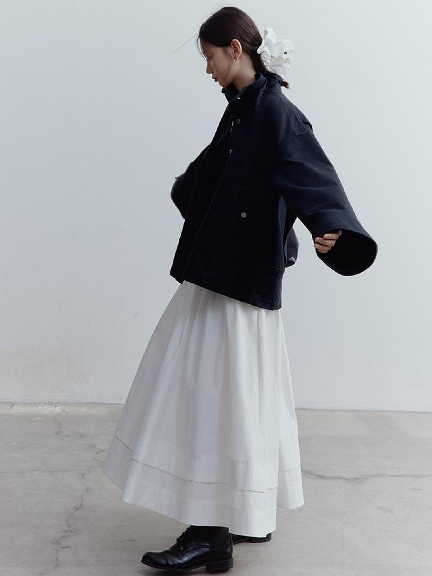 FUSSED Fussed Blues Prussian Blue Structured Oversized Denim Jacket