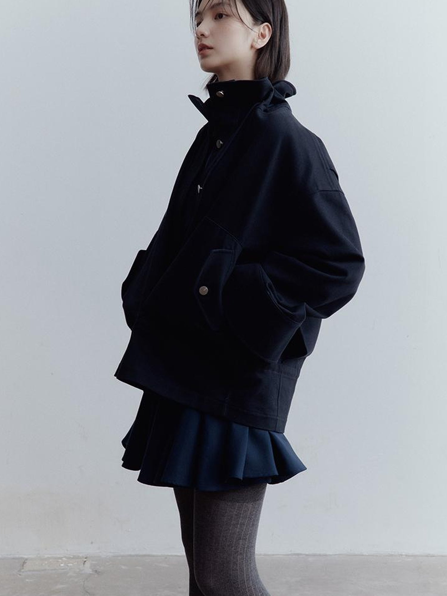 FUSSED Fussed Blues Prussian Blue Structured Oversized Denim Jacket