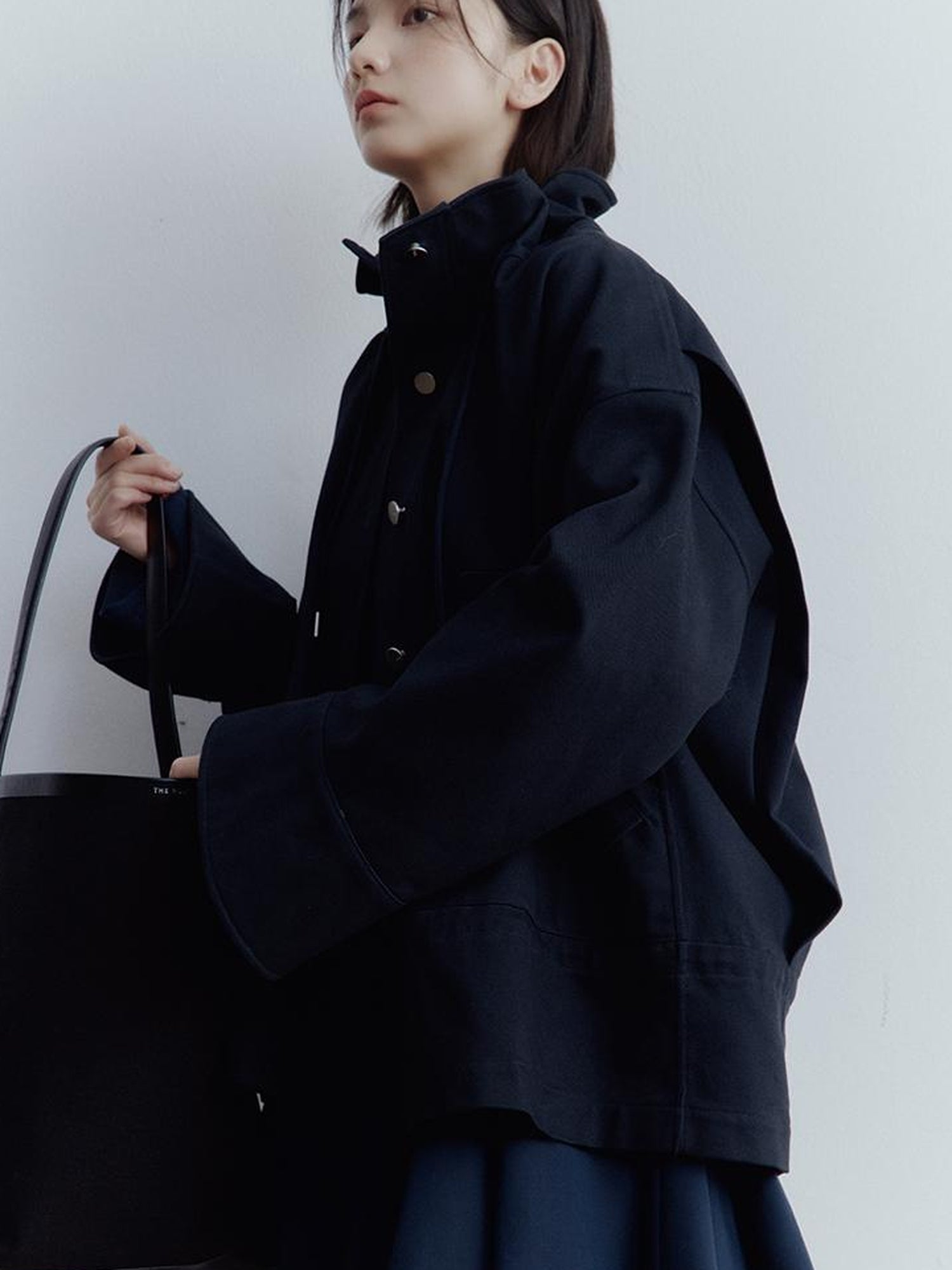 FUSSED Fussed Blues Prussian Blue Structured Oversized Denim Jacket