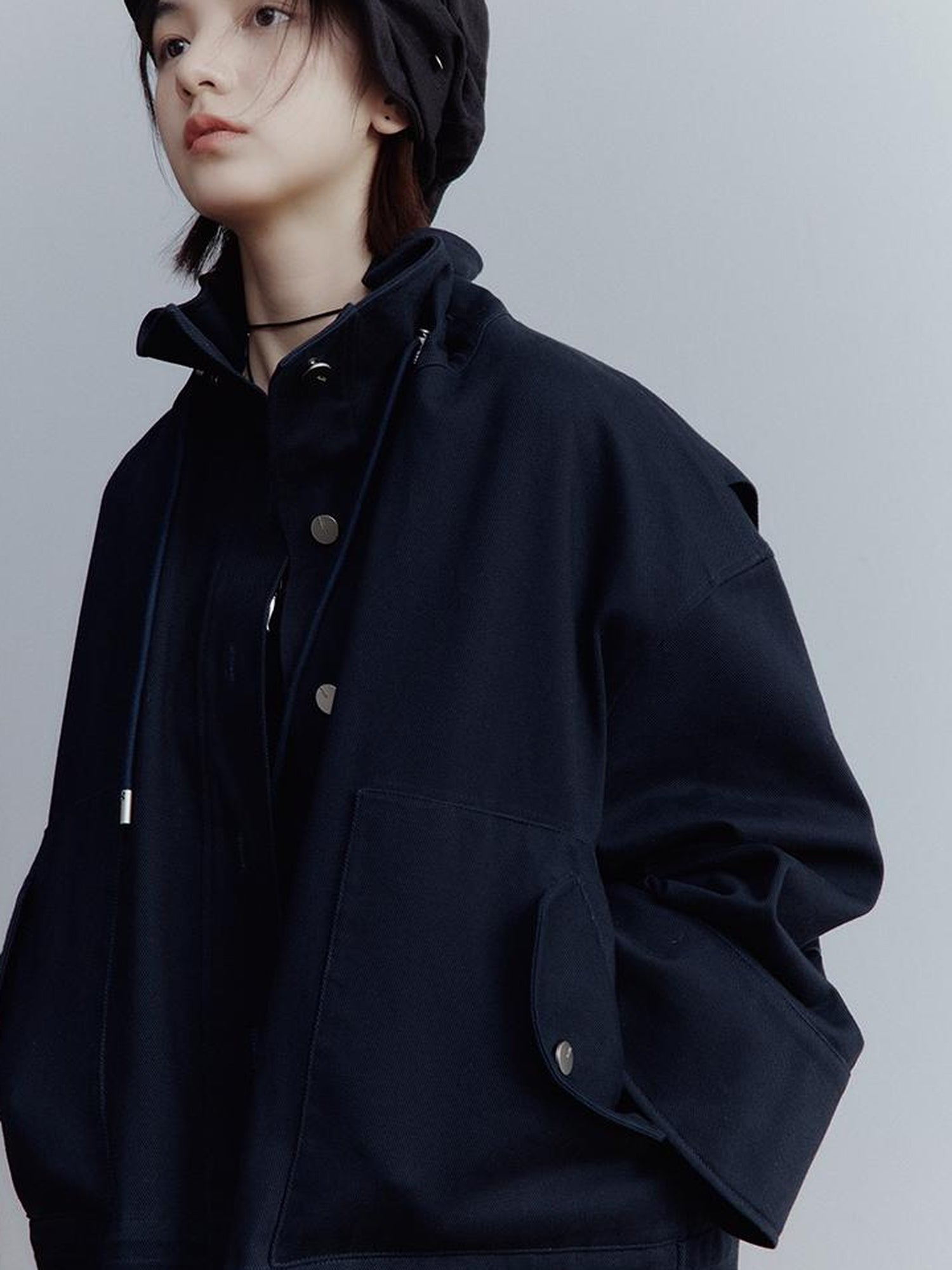 FUSSED Fussed Blues Prussian Blue Structured Oversized Denim Jacket