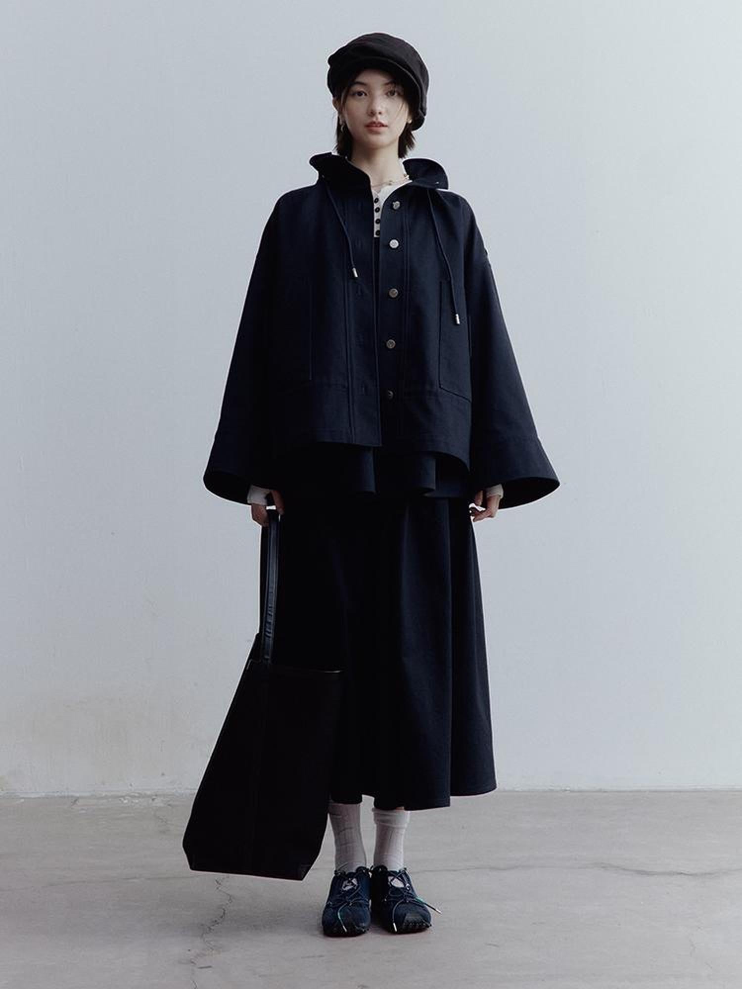 FUSSED Fussed Blues Prussian Blue Structured Oversized Denim Jacket