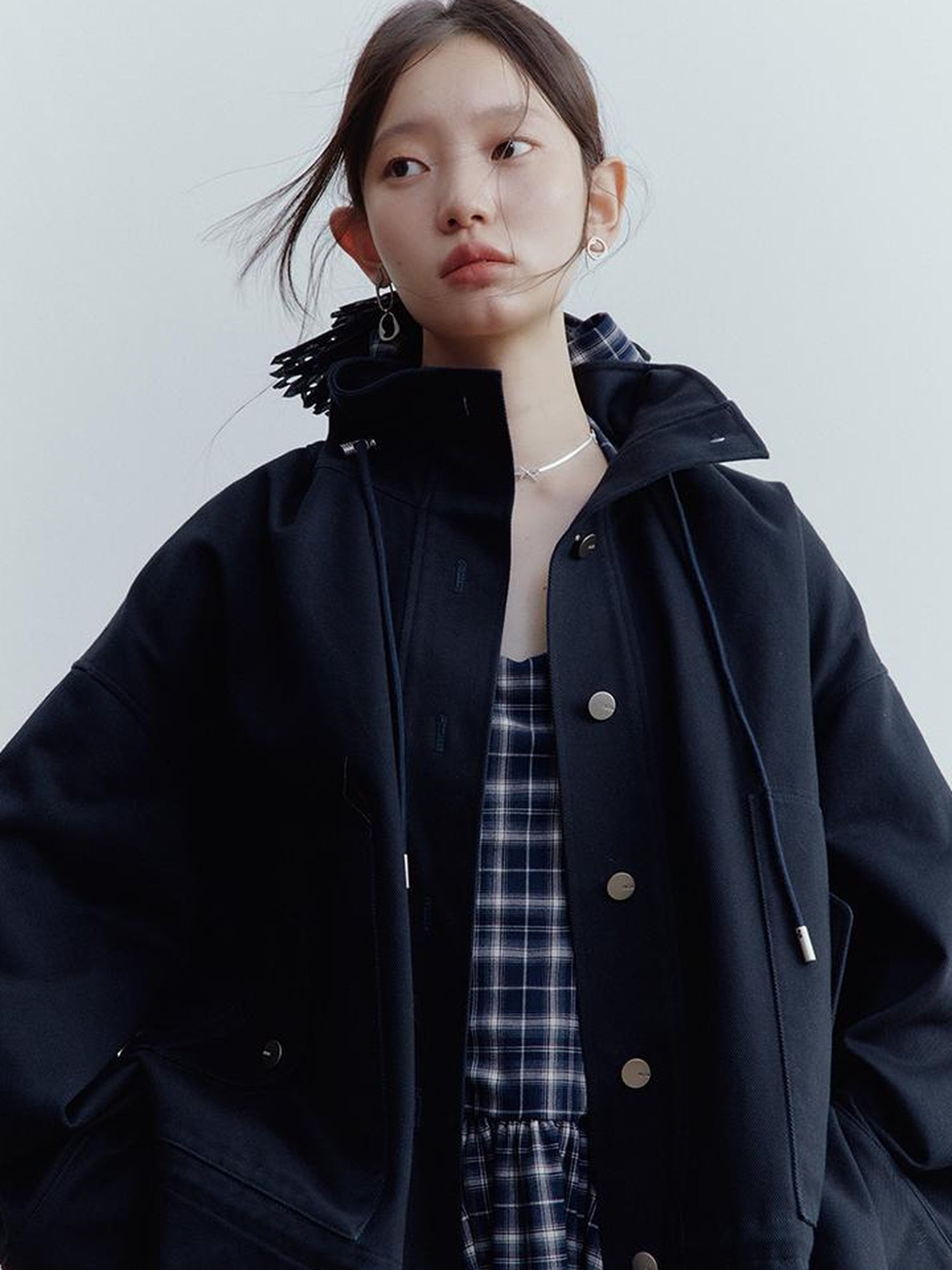 FUSSED Fussed Blues Prussian Blue Structured Oversized Denim Jacket
