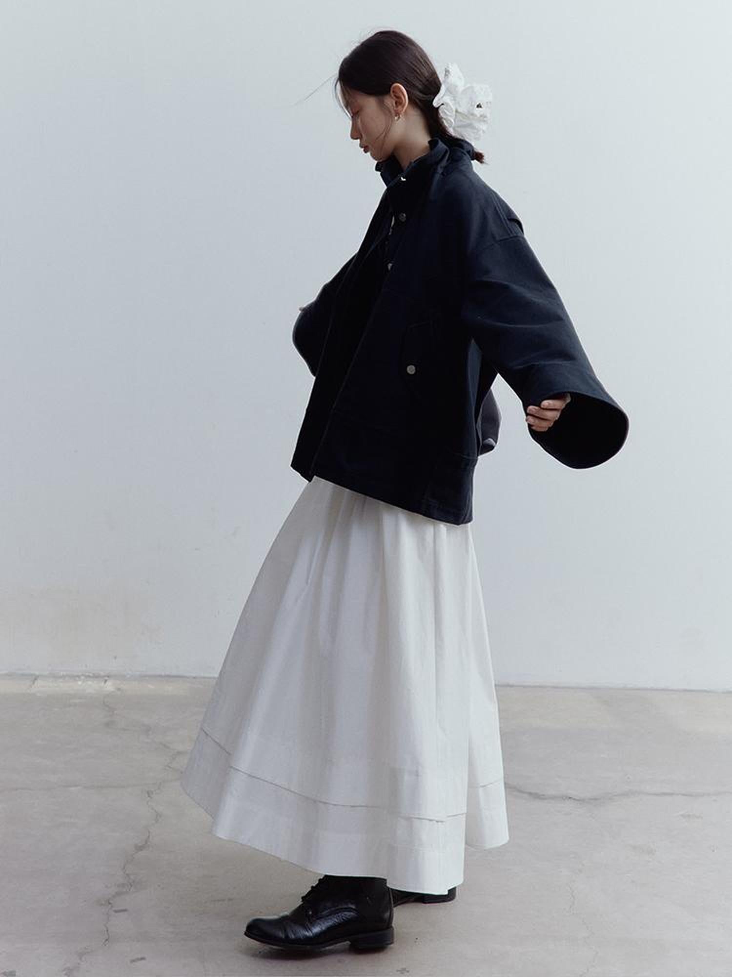 FUSSED Fussed Blues Prussian Blue Structured Oversized Denim Jacket