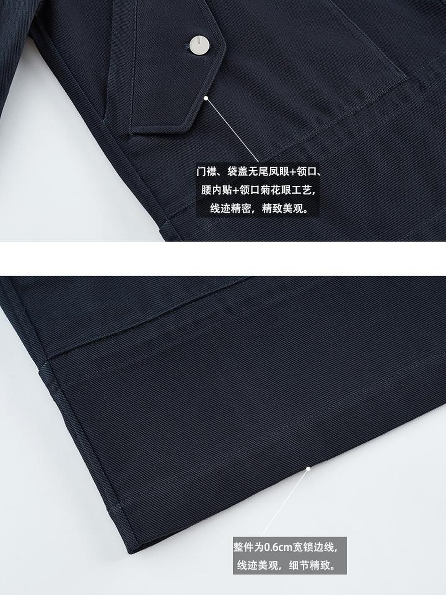 FUSSED Fussed Blues Prussian Blue Structured Oversized Denim Jacket