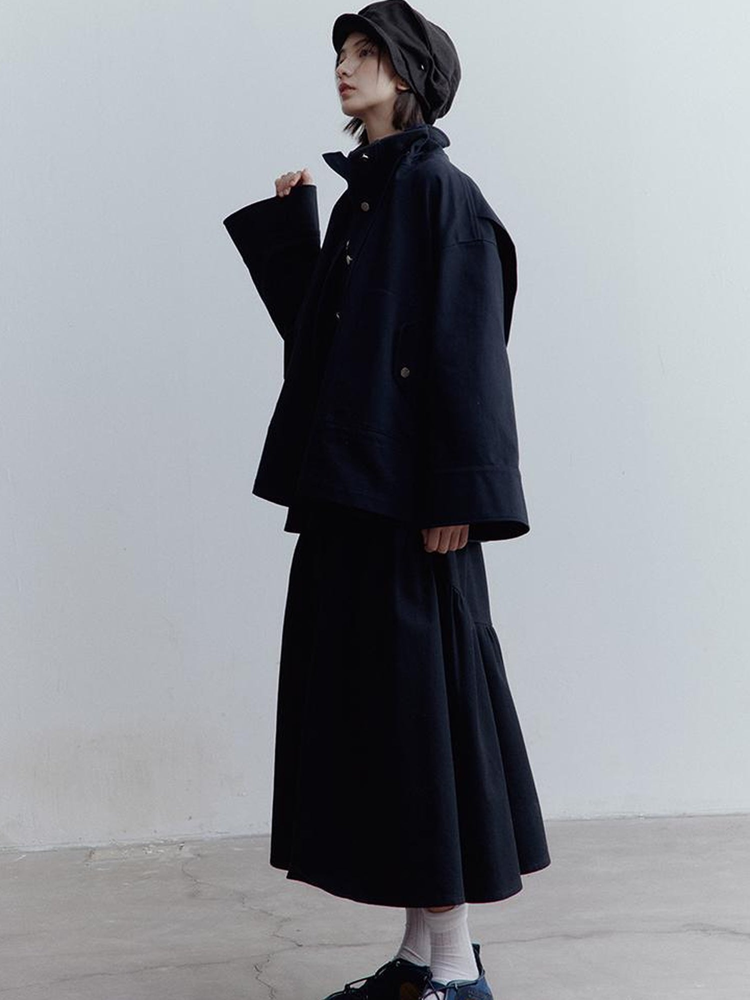 FUSSED Fussed Blues Prussian Blue Structured Oversized Denim Jacket