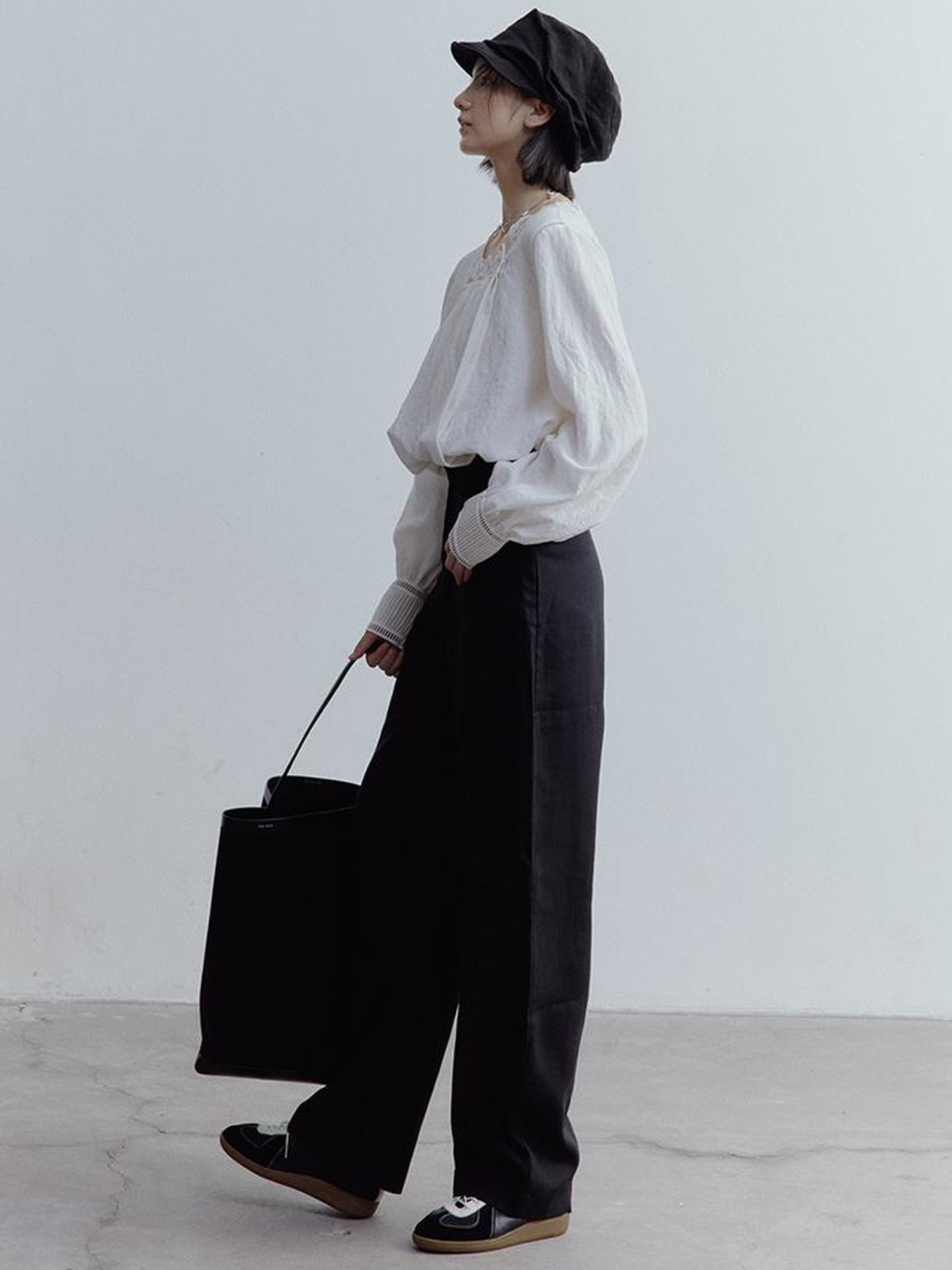 FUSSED Fussed French Kiss Lace Trim Crinkle Texture Blouse