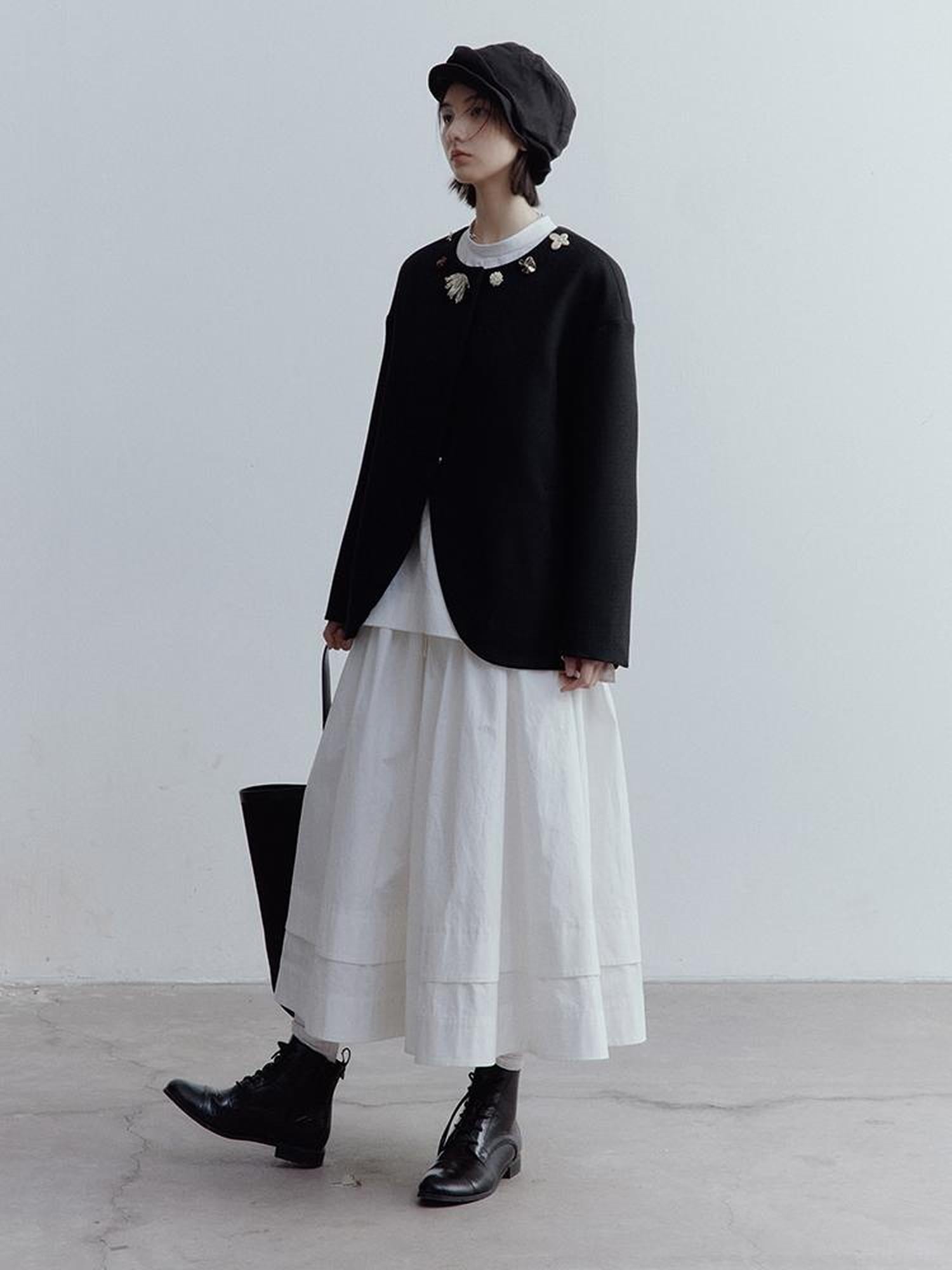 FUSSED Fussed Museum Art Button Embroidered Wool Blend Jacket