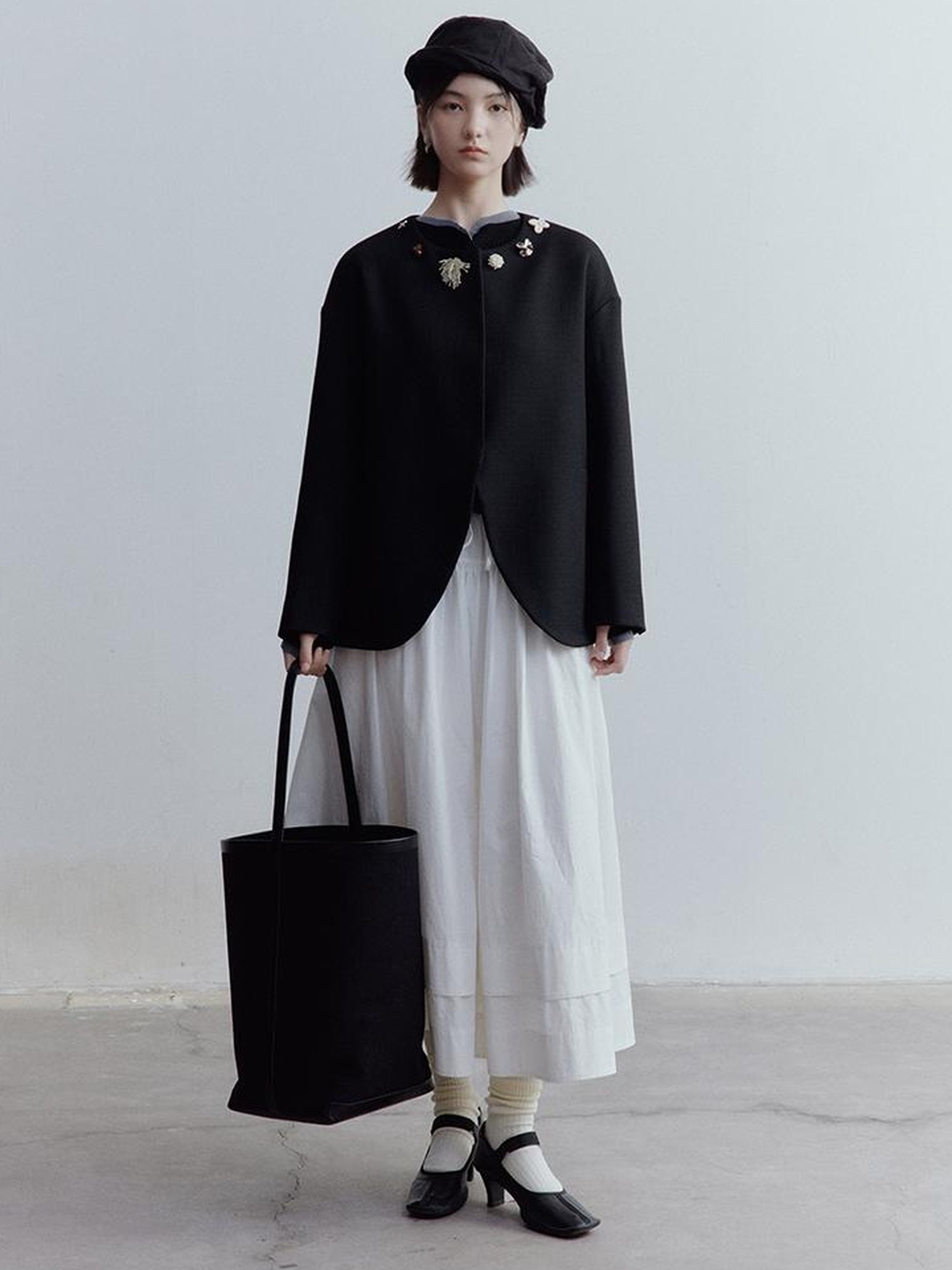 FUSSED Fussed Museum Art Button Embroidered Wool Blend Jacket