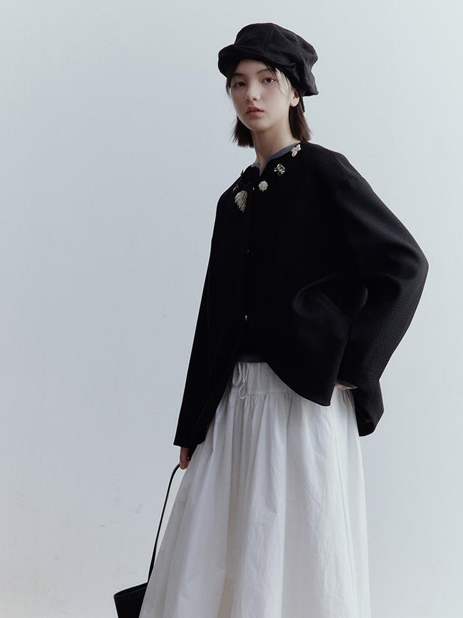 FUSSED Fussed Museum Art Button Embroidered Wool Blend Jacket