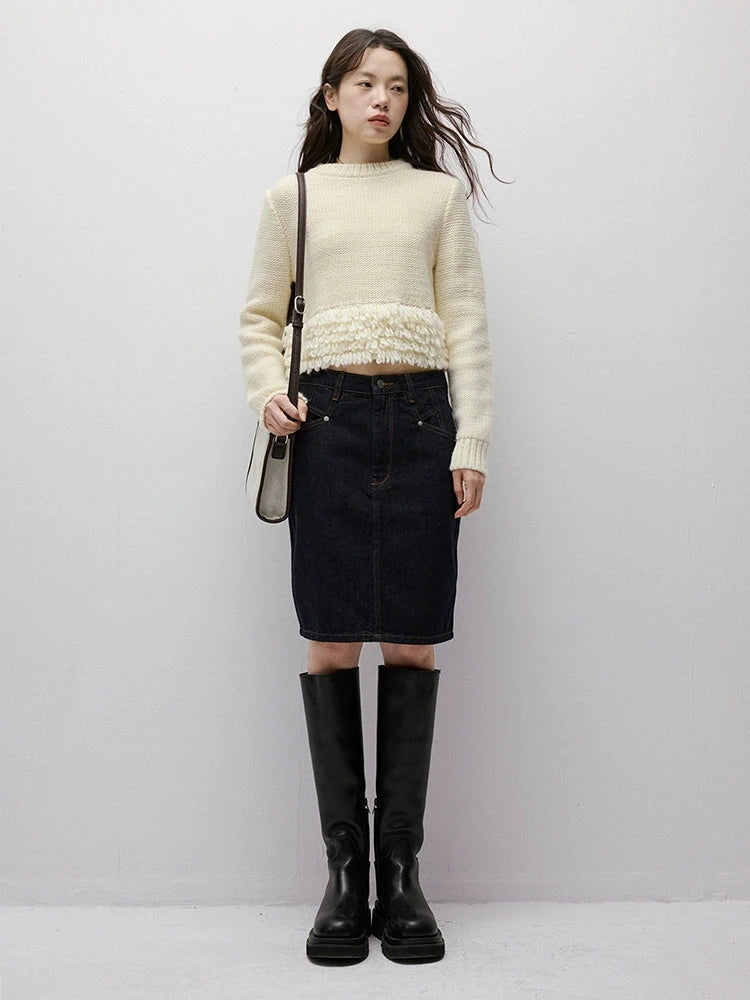 FUSSED_Hand_Knitted_Crochet_White_Christmas_Wool_Sweater_V_Neck_T_Shirt_Long_Sleeve_MISSTT