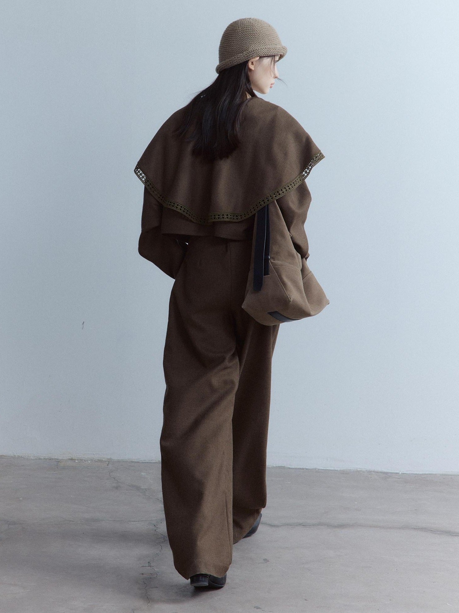 FUSSED High Waist Straight Leg Office Commuter Women Moss Green And Black Pants