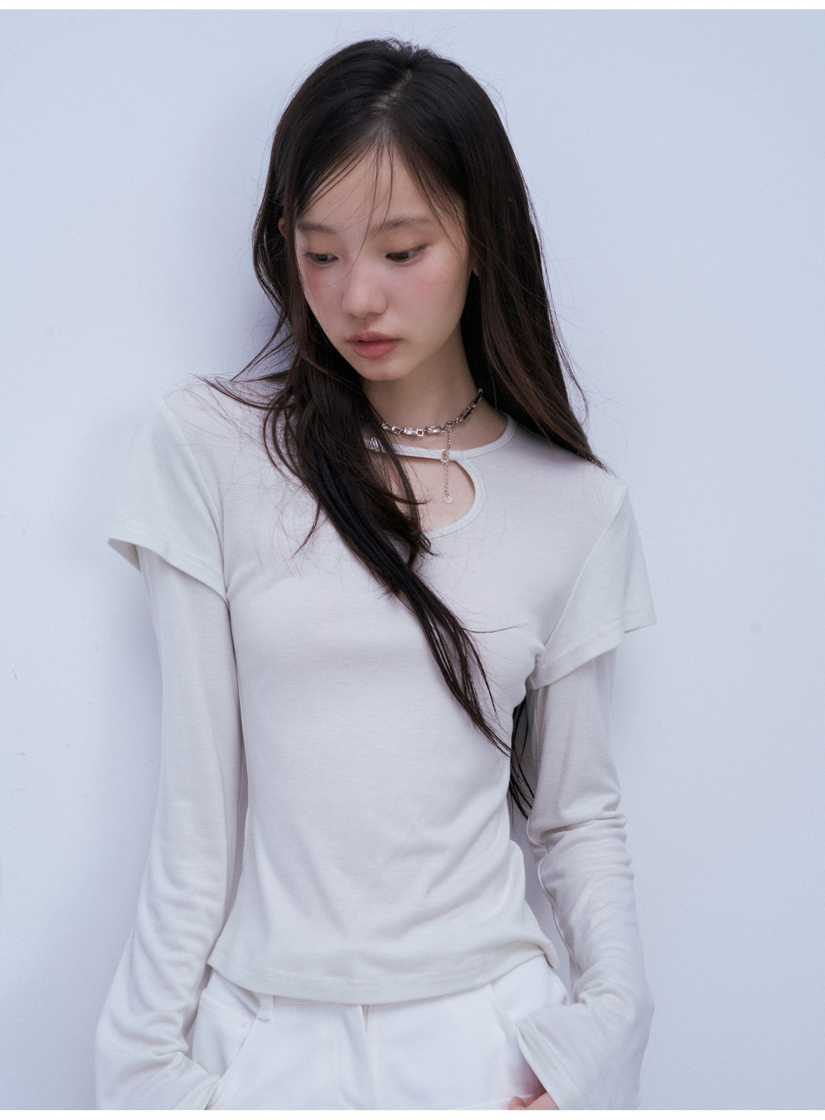 FUSSED_Hollow_Out_Layered_Look_Bamboo_Fiber_Women&