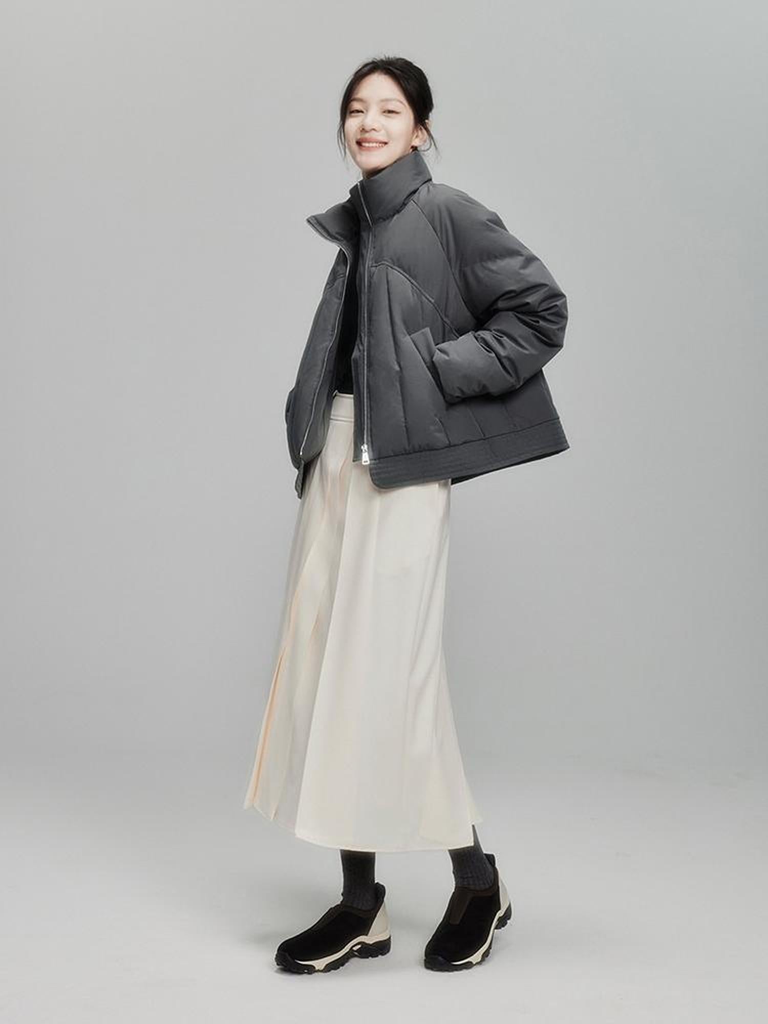 FUSSED Infinite White Pleated Midi Skirt With Asymmetric Hem