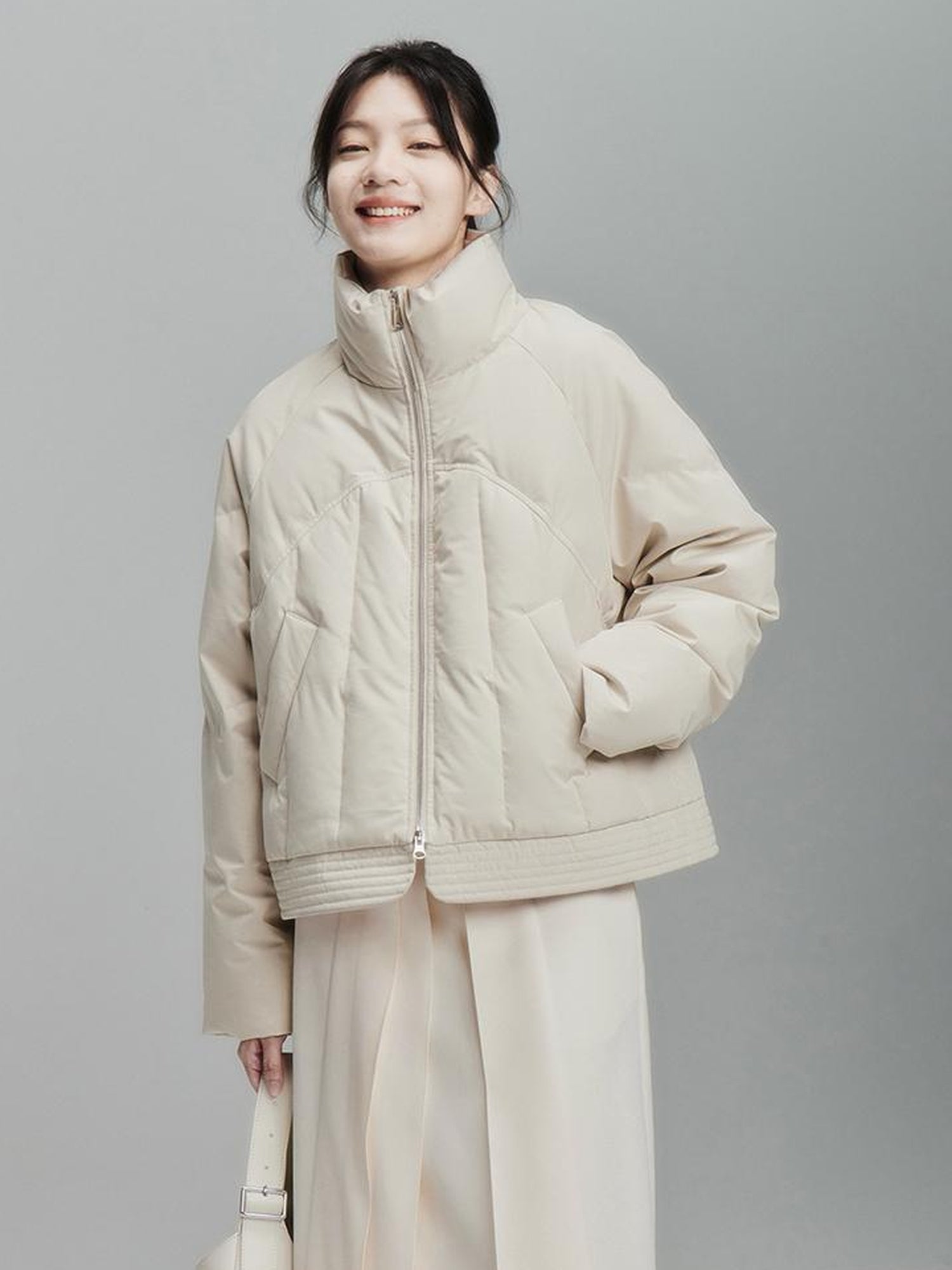 FUSSED Infinite White Pleated Midi Skirt With Asymmetric Hem