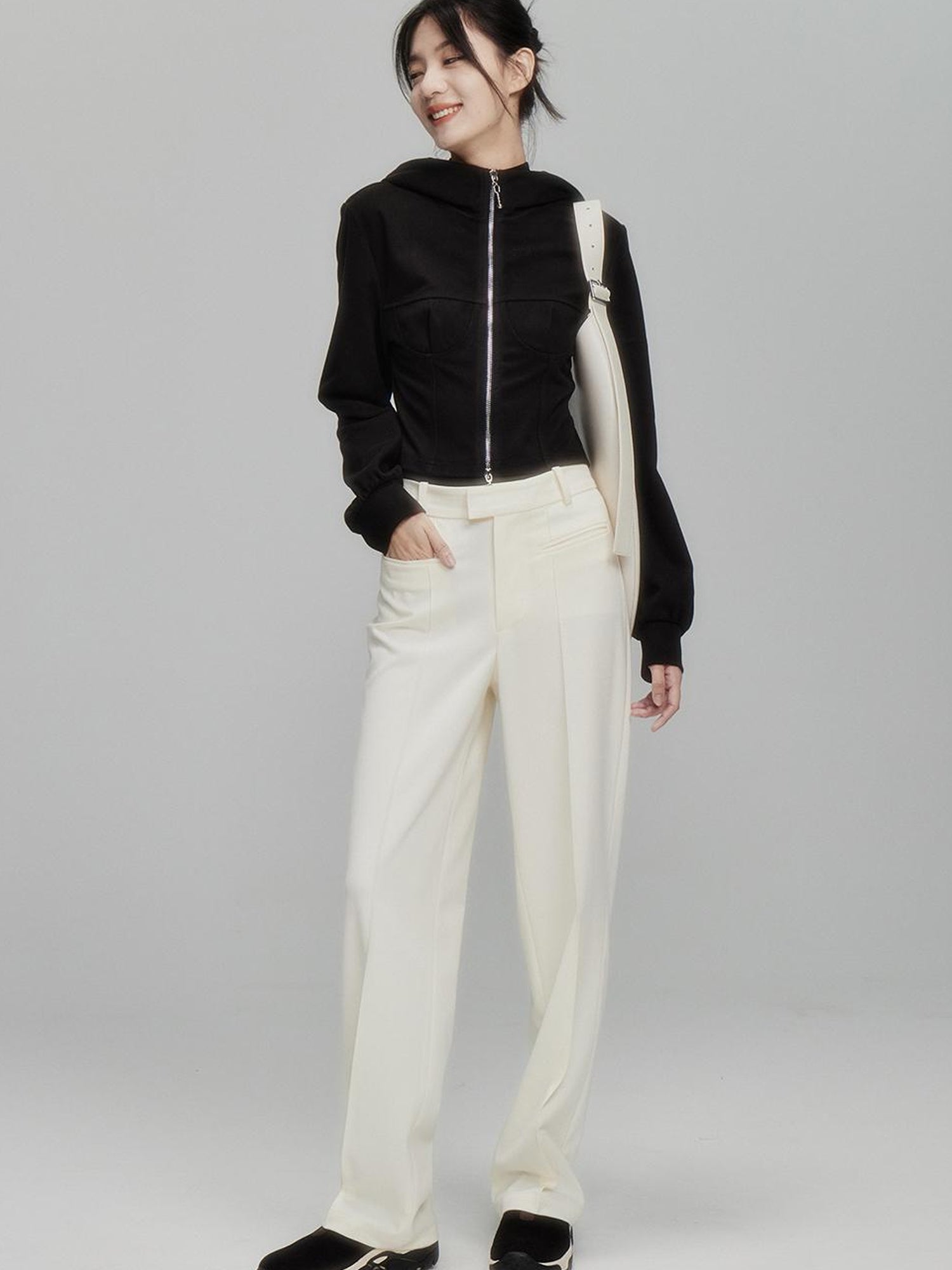 FUSSED Infinite White Straight Leg Trousers