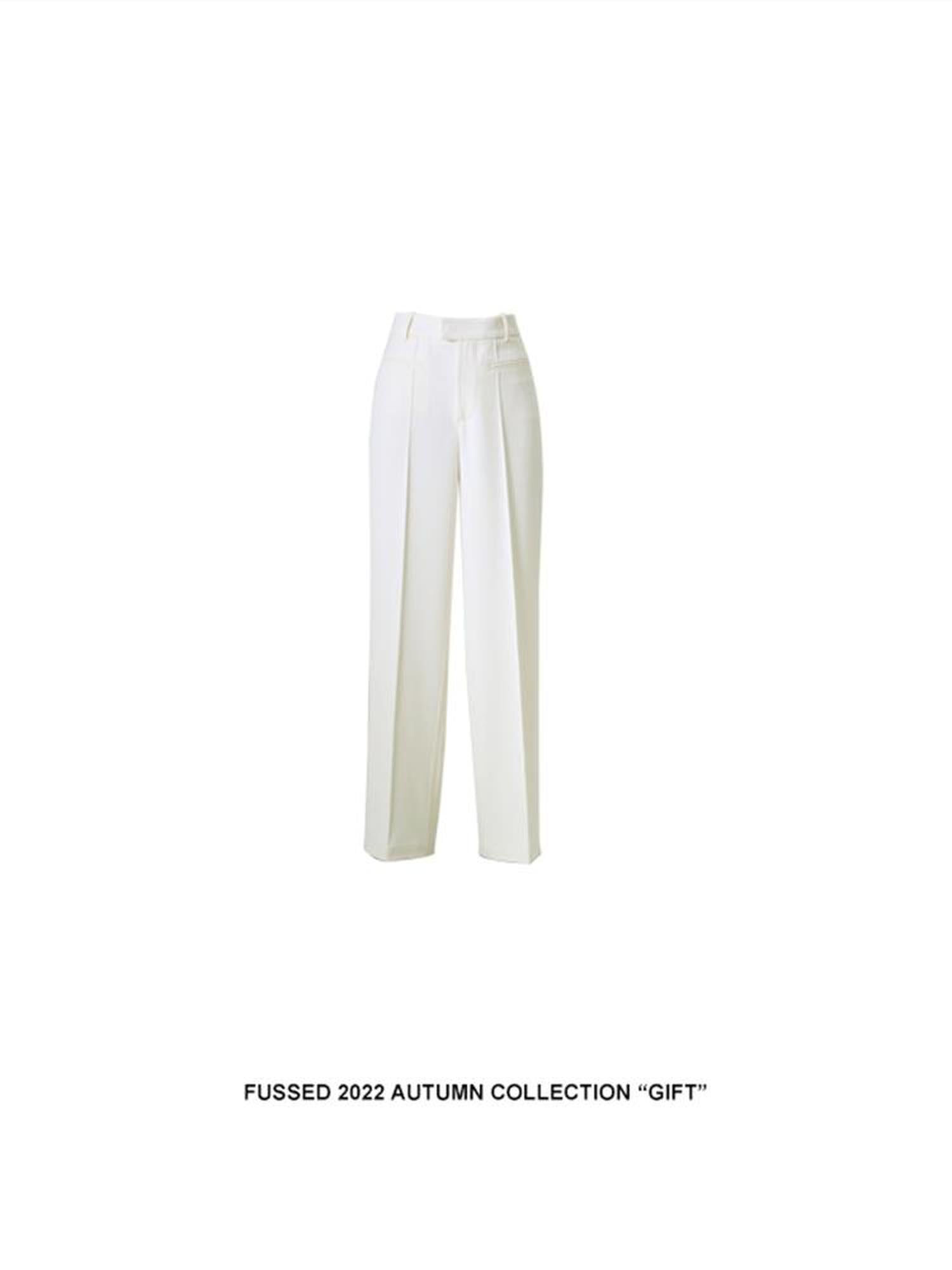 FUSSED Infinite White Straight Leg Trousers