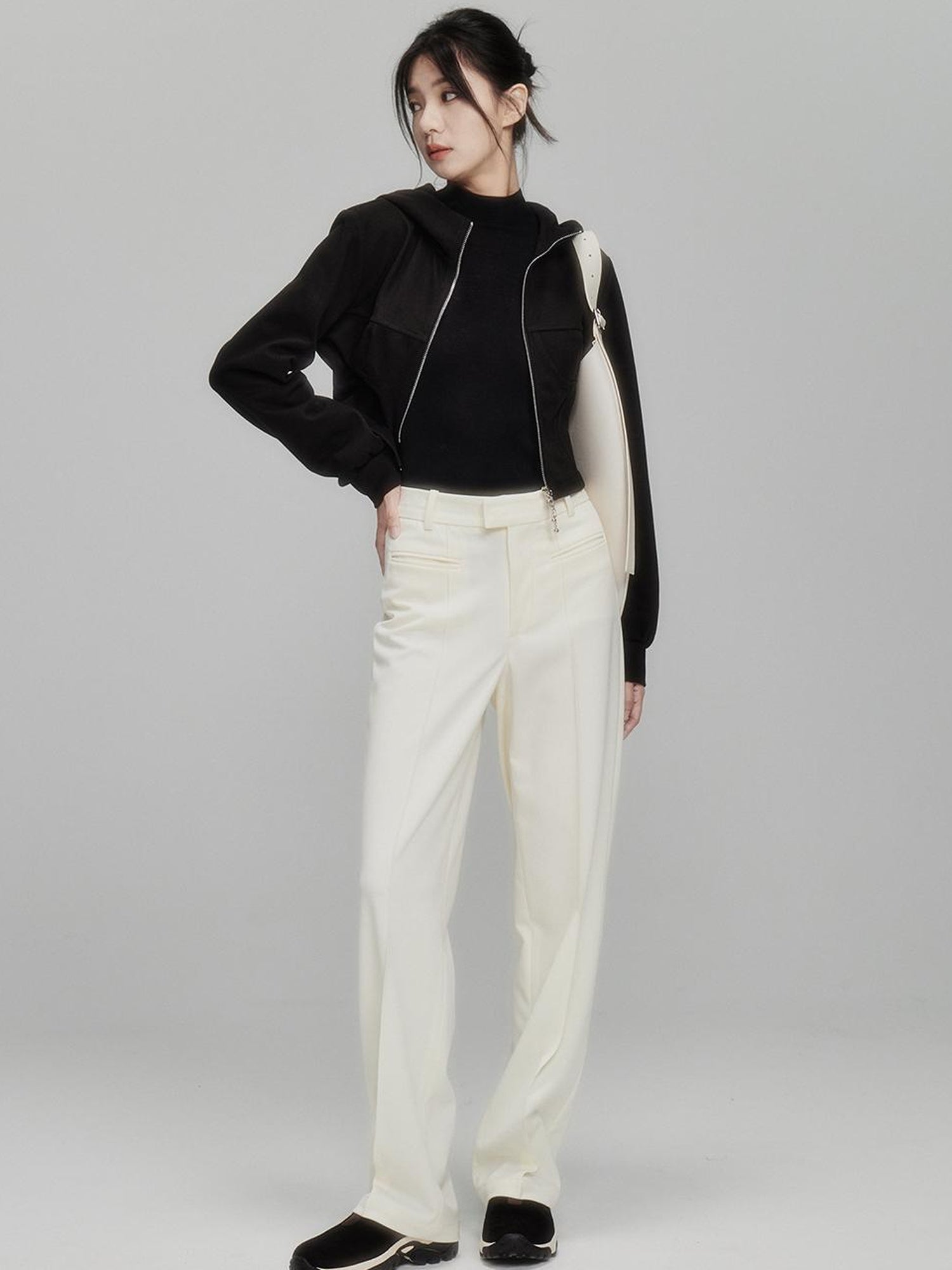 FUSSED Infinite White Straight Leg Trousers