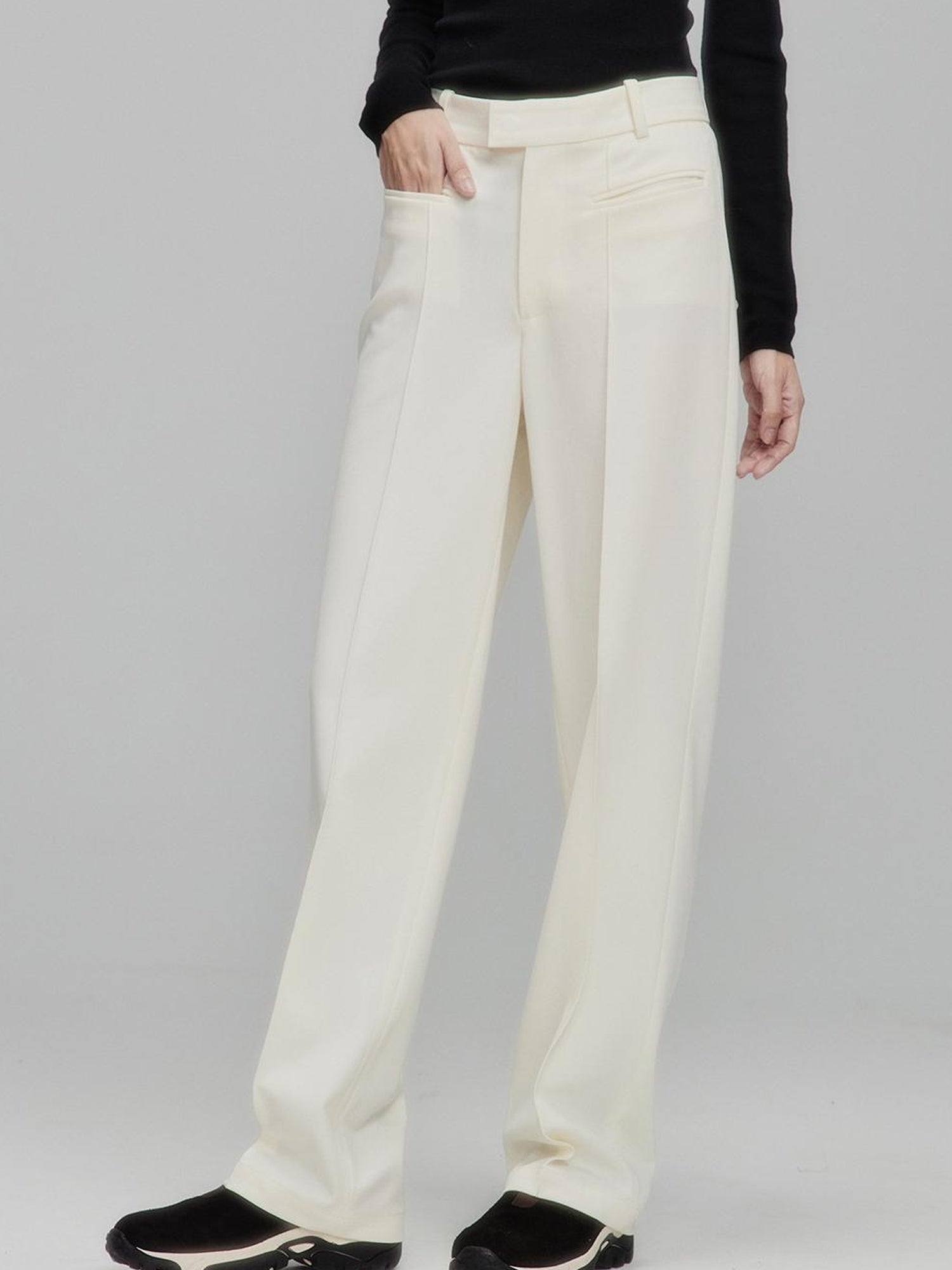 FUSSED Infinite White Straight Leg Trousers