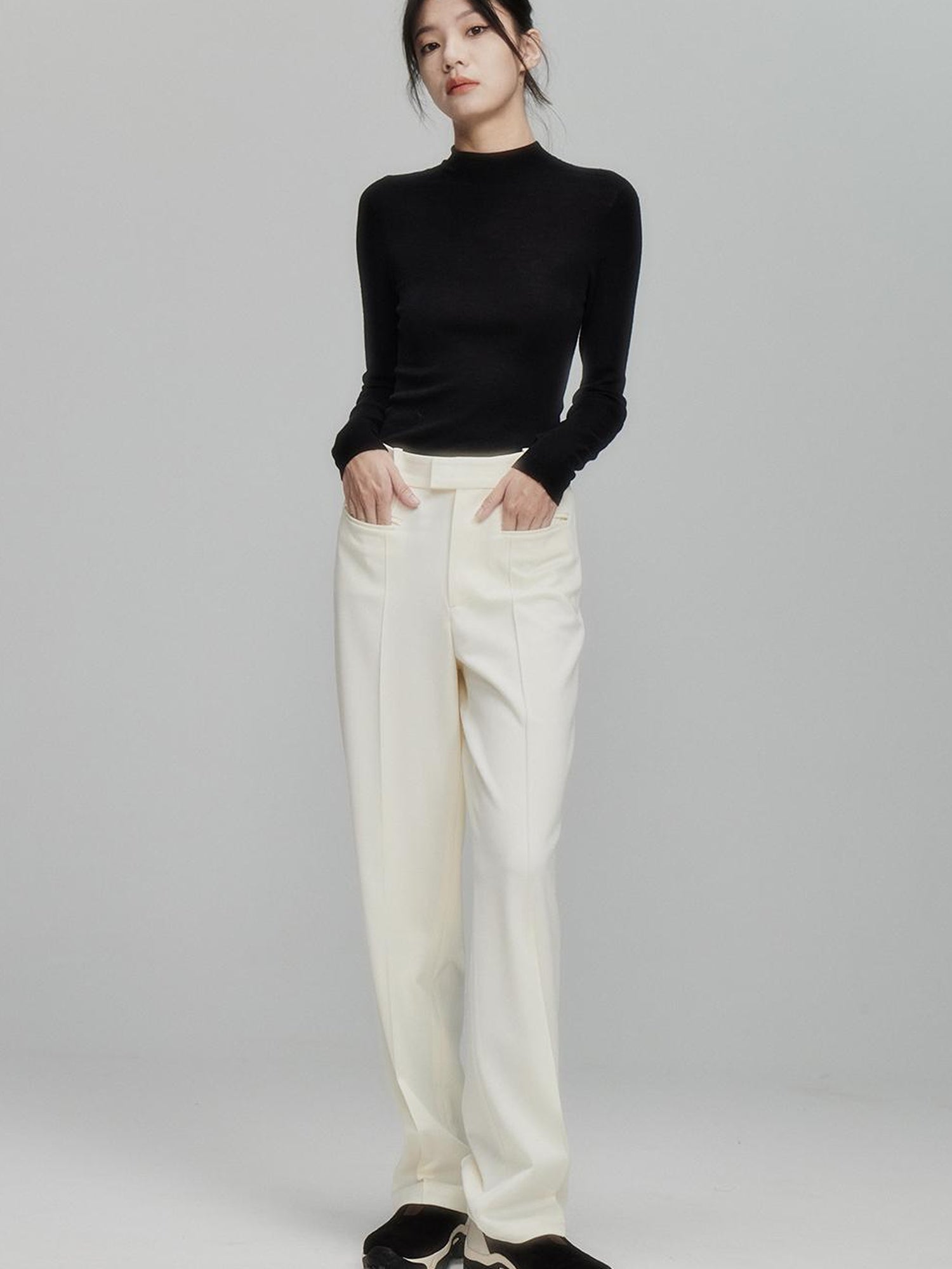 FUSSED Infinite White Straight Leg Trousers