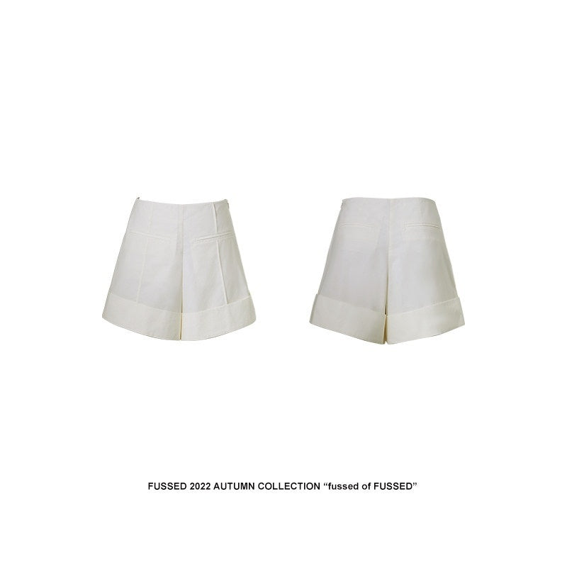 FUSSED_Ivory_Combed_Cotton_High_Waist_Wide_Leg_Loose_Women&