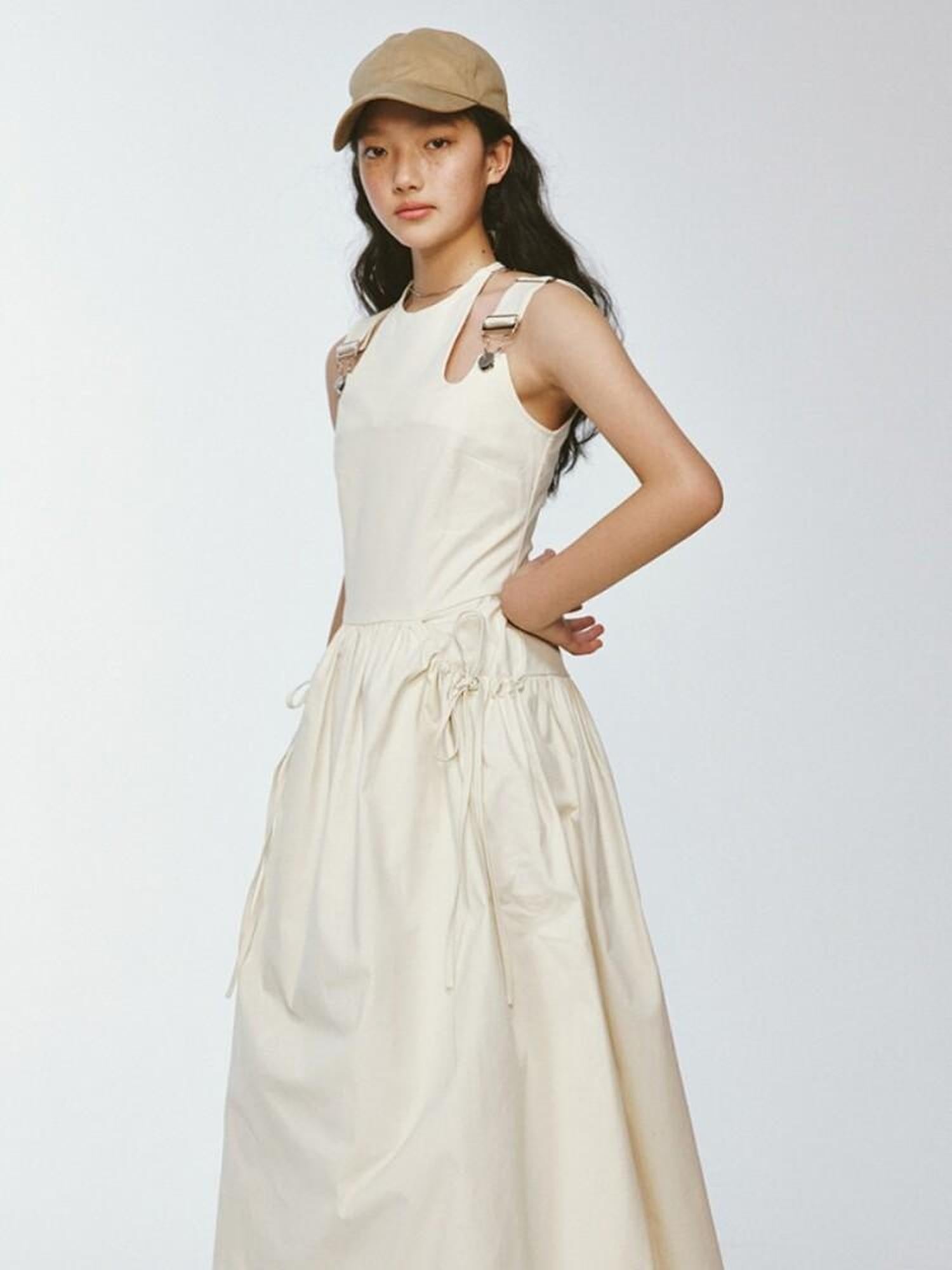 FUSSED Ivory Remade Patchwork Metal Buckle Straps Women&
