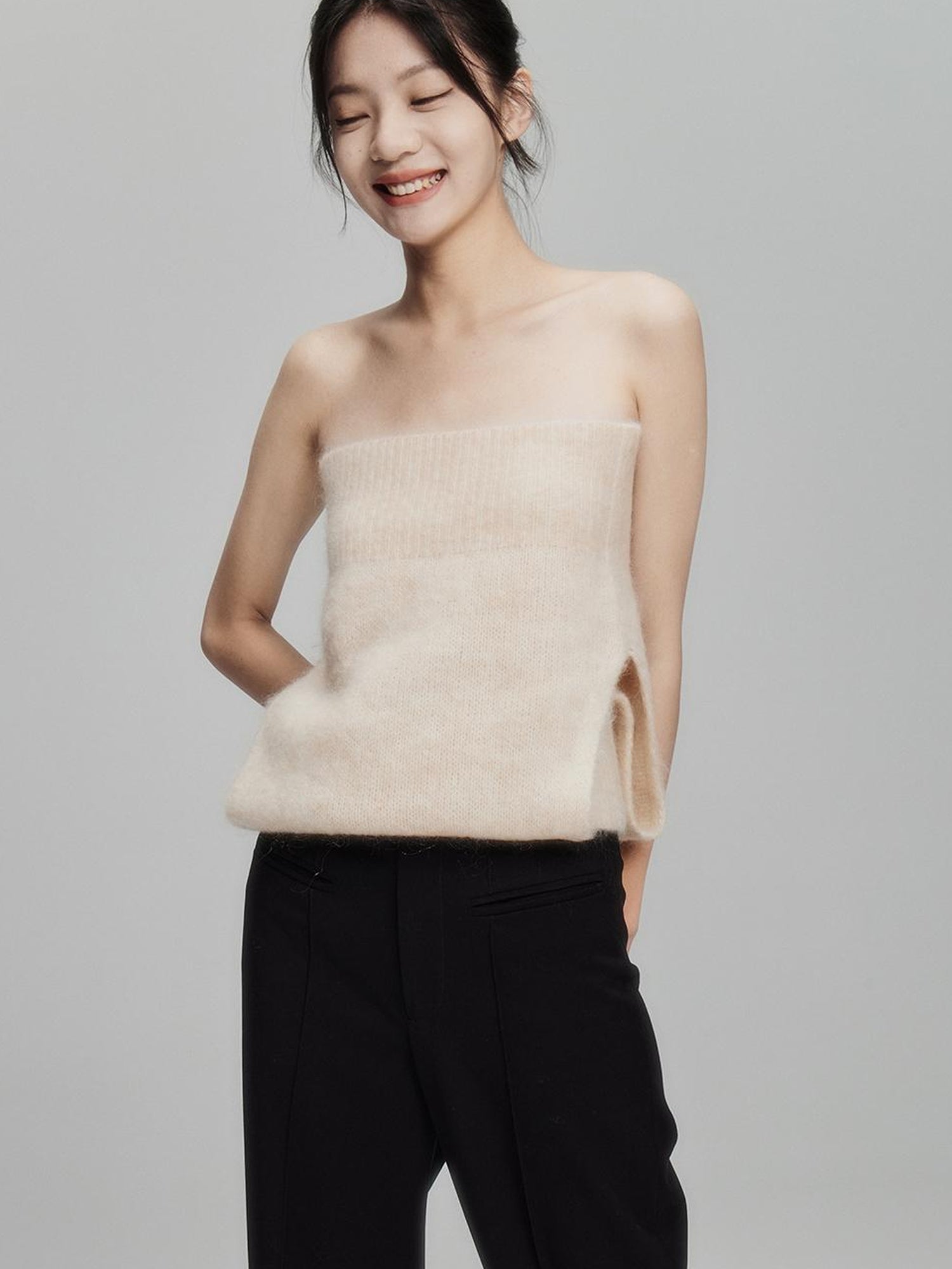 FUSSED Kid Mohair Pink Mohair Wool Vest