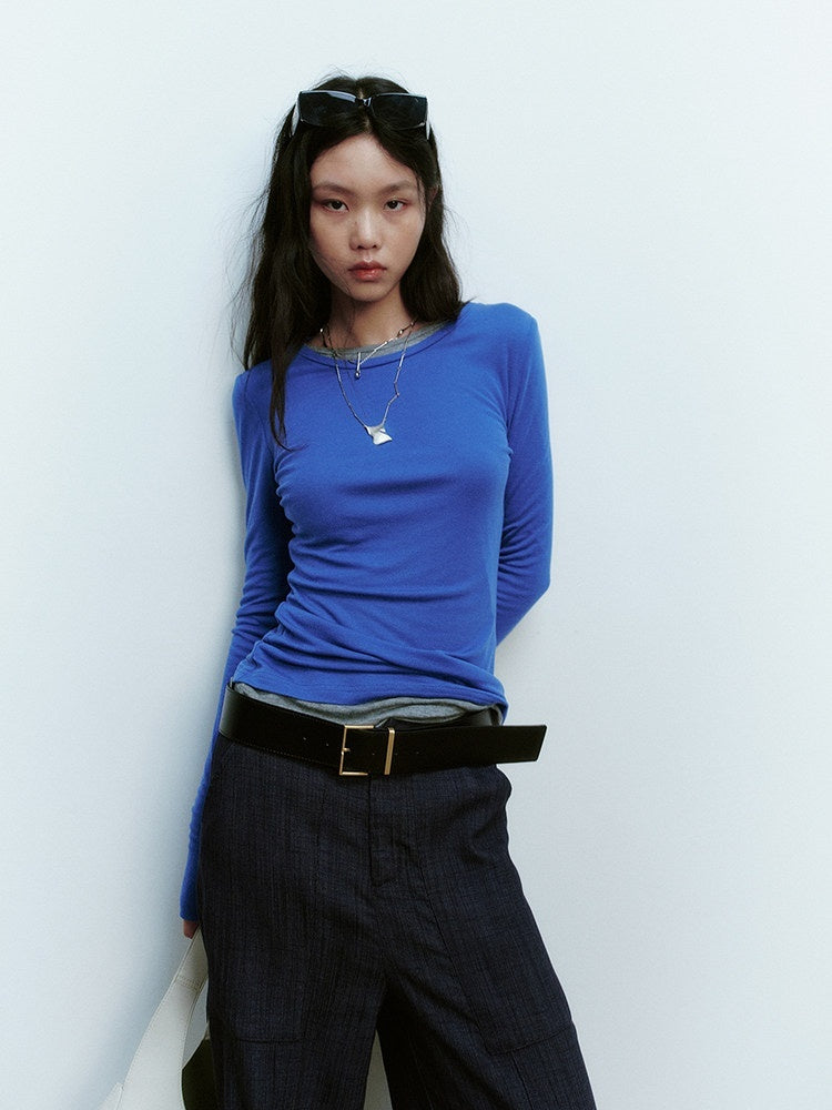 FUSSED_Klein_Blue_Clean_Fit_Slim_Crewneck_Women&