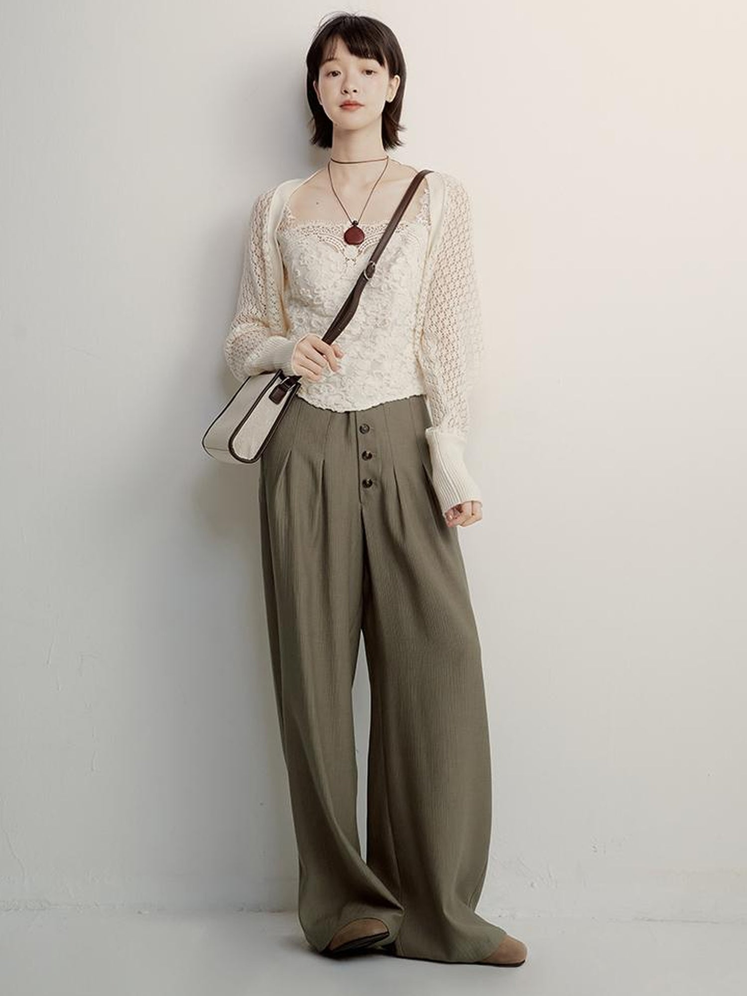 FUSSED Lace Jacquard Flat Knit Cream Bridal Runaway Cardigan