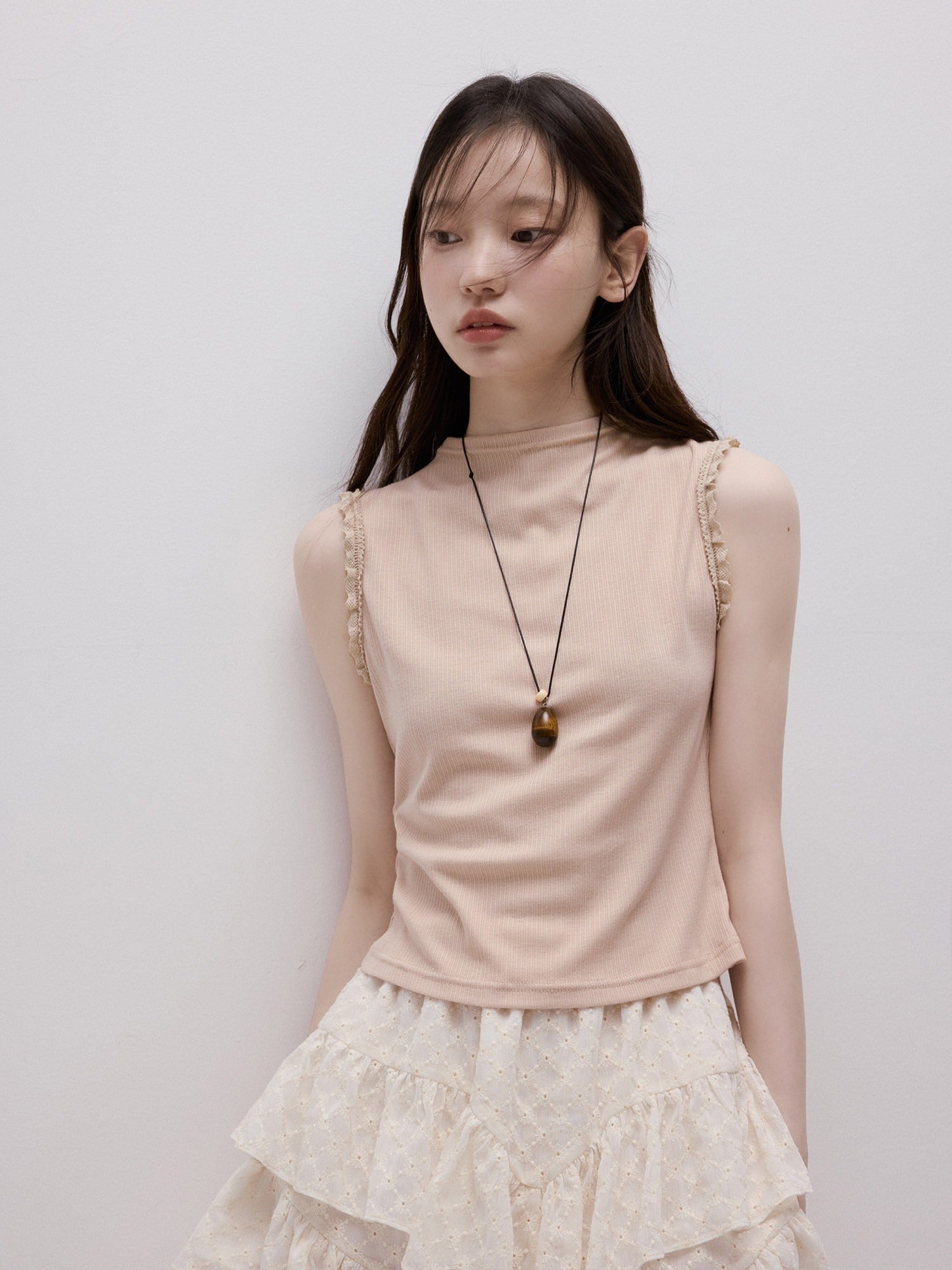 FUSSED_Lace_Trim_Mock_Neck_Side_Bust_Concealing_Slim_Cropped_Women&