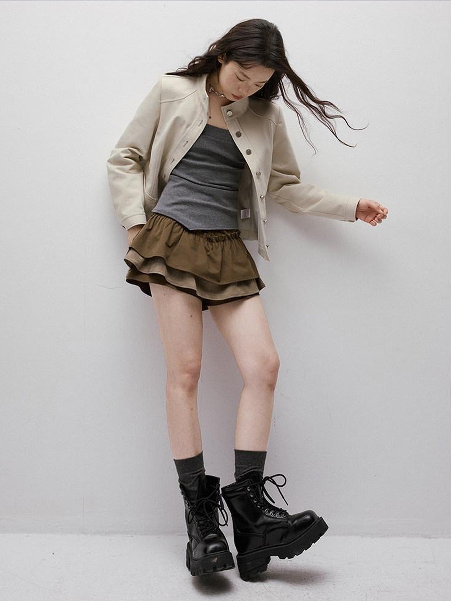 FUSSED Layered Puffed Patchwork 3d Embellished A Line Women&