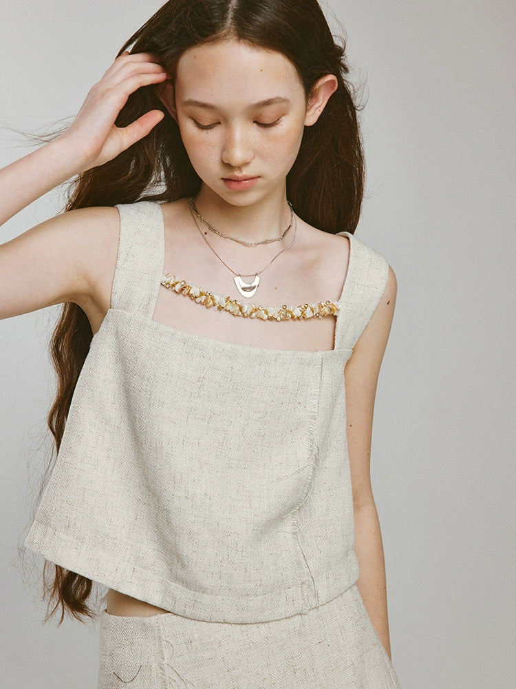 FUSSED_Linen_Fishbone_Textured_Sand_Beige_Vacation_Set_MISSTT